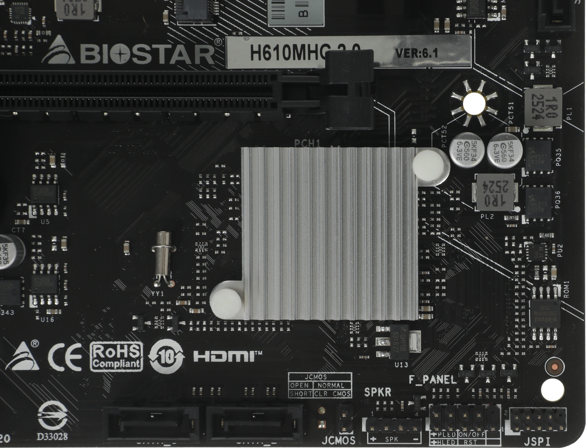 Материнская плата Biostar H610MHC 2.0 Soc-1700 Intel H610 2xDDR4 mATX AC`97 8ch(7.1) GbLAN+VGA+HDMI — миниатюра 8