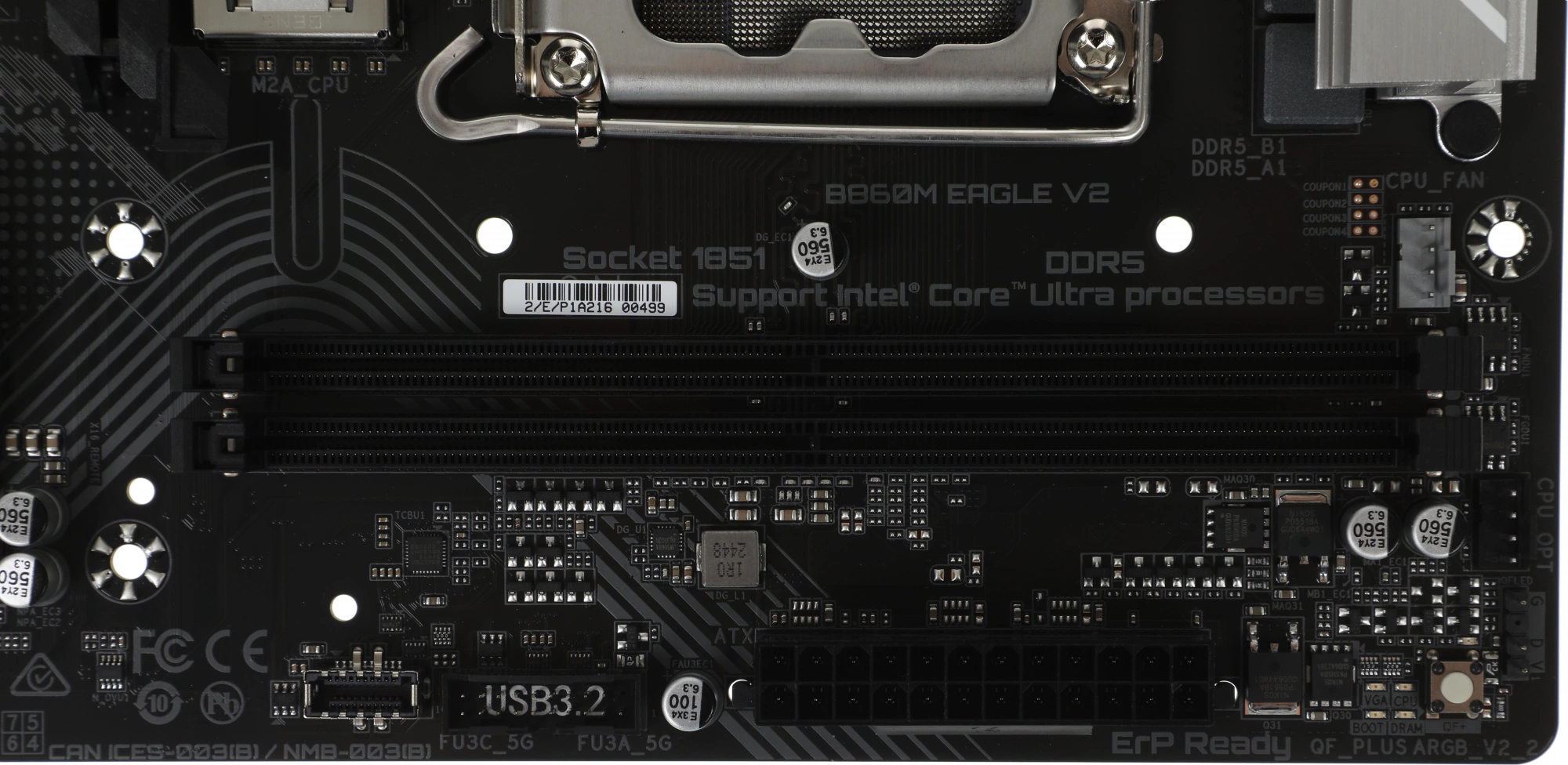 Материнская плата Gigabyte B860M EAGLE V2 Soc-1851 Intel B860 2xDDR5 mATX AC`97 8ch(7.1) 2.5Gg RAID+HDMI+DP — миниатюра 2