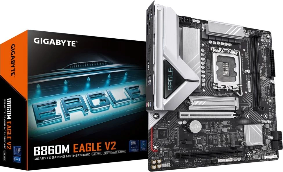 Материнская плата Gigabyte B860M EAGLE V2 Soc-1851 Intel B860 2xDDR5 mATX AC`97 8ch(7.1) 2.5Gg RAID+HDMI+DP — фото 1