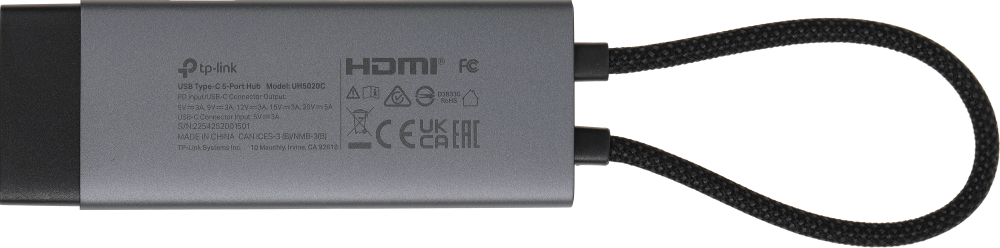 Разветвитель USB-C TP-Link UH5020C 2порт. серый — миниатюра 7