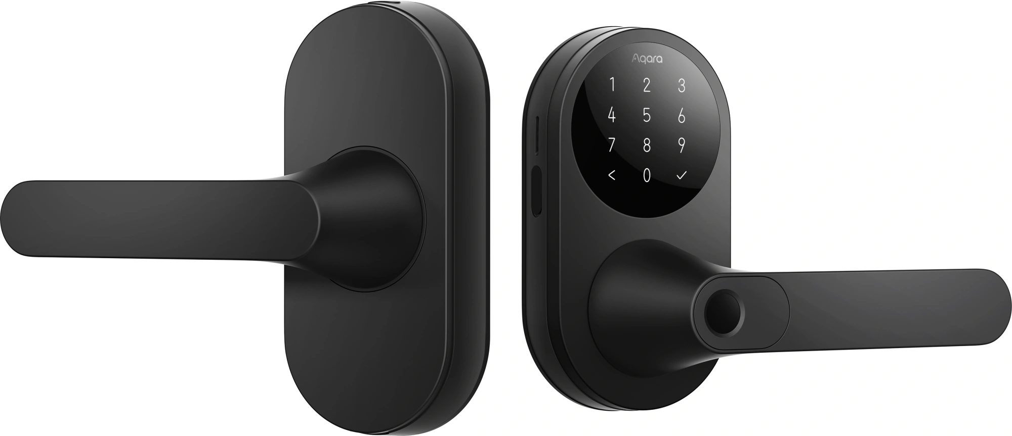 Умный замок Aqara Smart Door Lock U300 накладной разбл.отпеч.паль./код/пар/NFC/прил/мех.кл черный (DL-D02D_BL) — фото 1