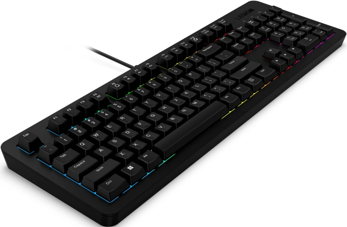Клавиатура Lenovo K310 RGB черный USB for gamer LED (GY41N91872) кабель 1.8м — миниатюра 2