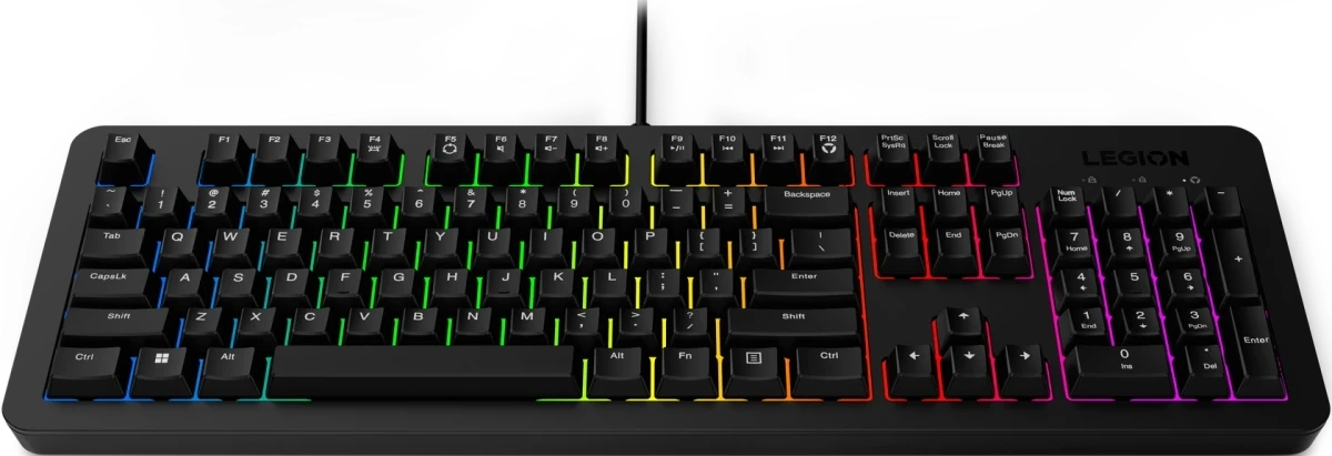Клавиатура Lenovo K310 RGB черный USB for gamer LED (GY41N91872) кабель 1.8м — миниатюра 4