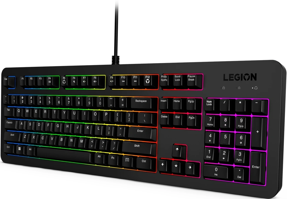 Клавиатура Lenovo K310 RGB черный USB for gamer LED (GY41N91872) кабель 1.8м — миниатюра 5