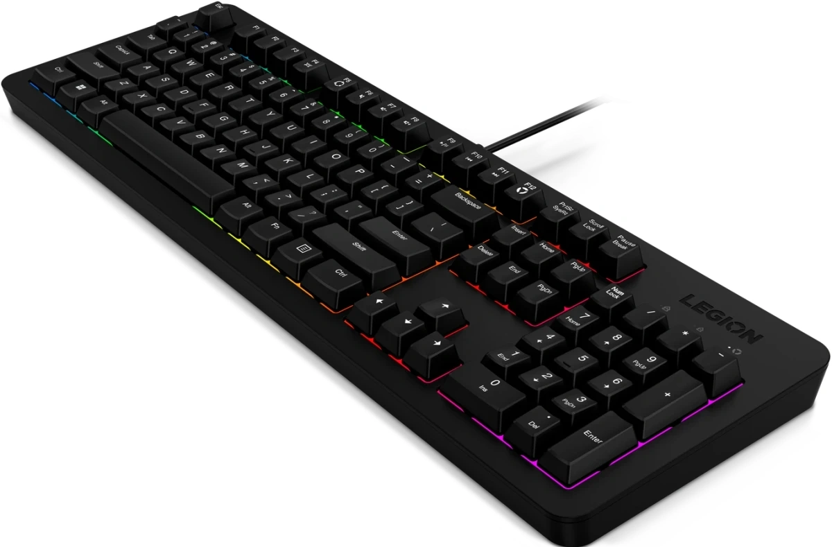 Клавиатура Lenovo K310 RGB черный USB for gamer LED (GY41N91872) кабель 1.8м — миниатюра 7