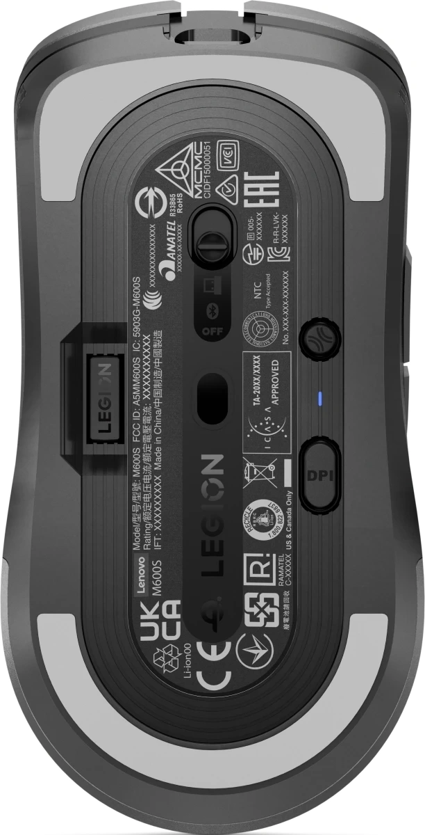 Мышь Lenovo Legion M600s Qi Wireless Gaming темно-серый оптическая 19000dpi беспров. BT/Radio USB 5but (GY51H47355) — миниатюра 11