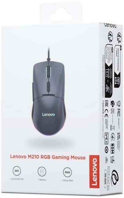 Мышь Lenovo M210 RGB Gaming черный оптическая 8000dpi USB 6but (GY51M74265) — миниатюра 4