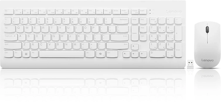 Клавиатура + мышь Lenovo 510 клав:белый мышь:белый USB беспроводная BT (GX31F38001) — фото 1