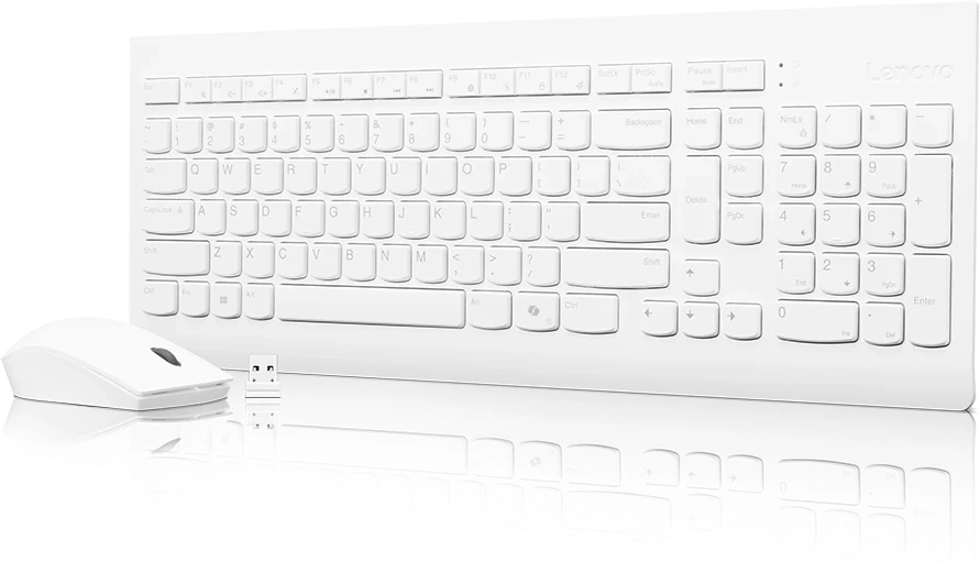 Клавиатура + мышь Lenovo 510 клав:белый мышь:белый USB беспроводная BT (GX31F38001) — миниатюра 4