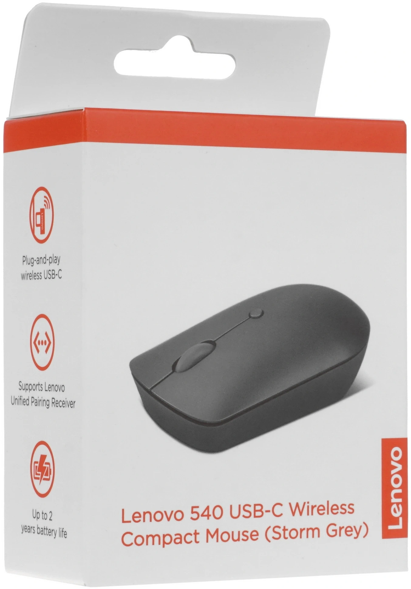 Мышь Lenovo 540 USB-C Wireless Compact темно-серый оптическая 2400dpi беспров. USB-C для ноутбука 3but (GY51D20867) — миниатюра 8
