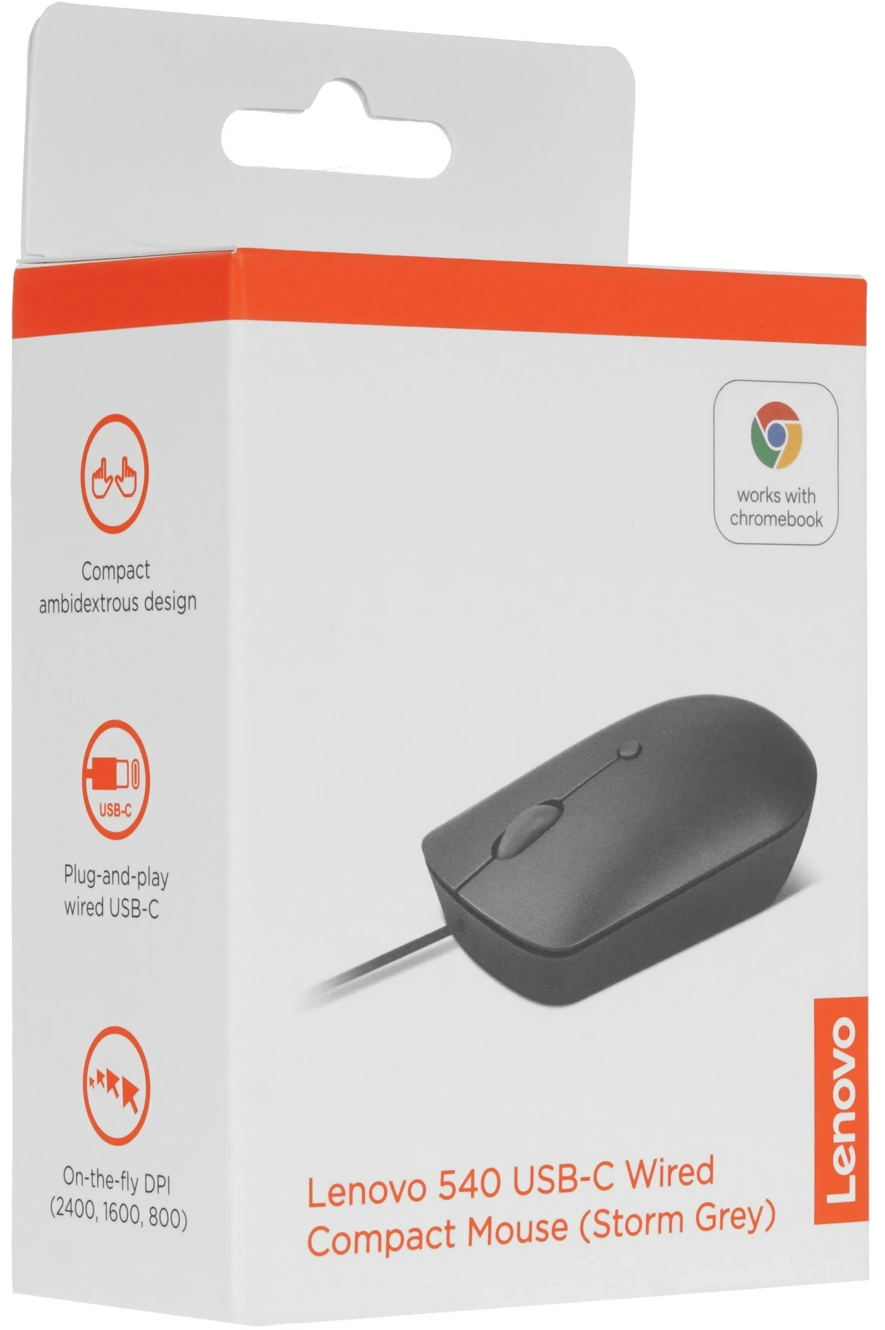 Мышь Lenovo 540 темно-серый оптическая 2400dpi USB 3but (GY51D20876) — миниатюра 8