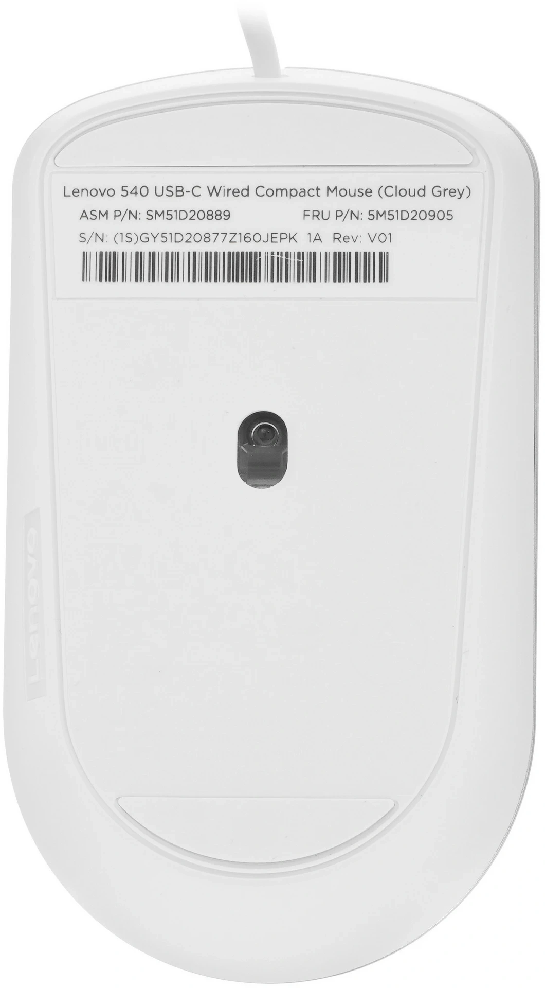 Мышь Lenovo 540 светло-серый оптическая 2400dpi USB 3but (GY51D20877) — миниатюра 5
