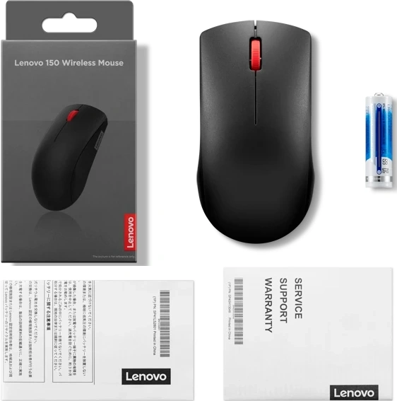 Мышь Lenovo 150 Wireless черный оптическая 1000dpi беспров. USB 2but (GY51L52638) — миниатюра 7