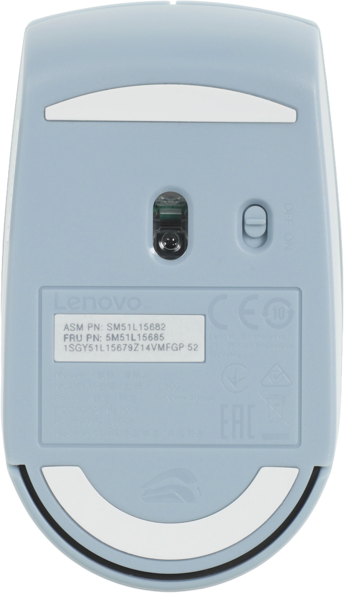 Мышь Lenovo 300 Wireless Compact светло-голубой оптическая 1000dpi беспров. USB 2but (GY51L15679) — миниатюра 2