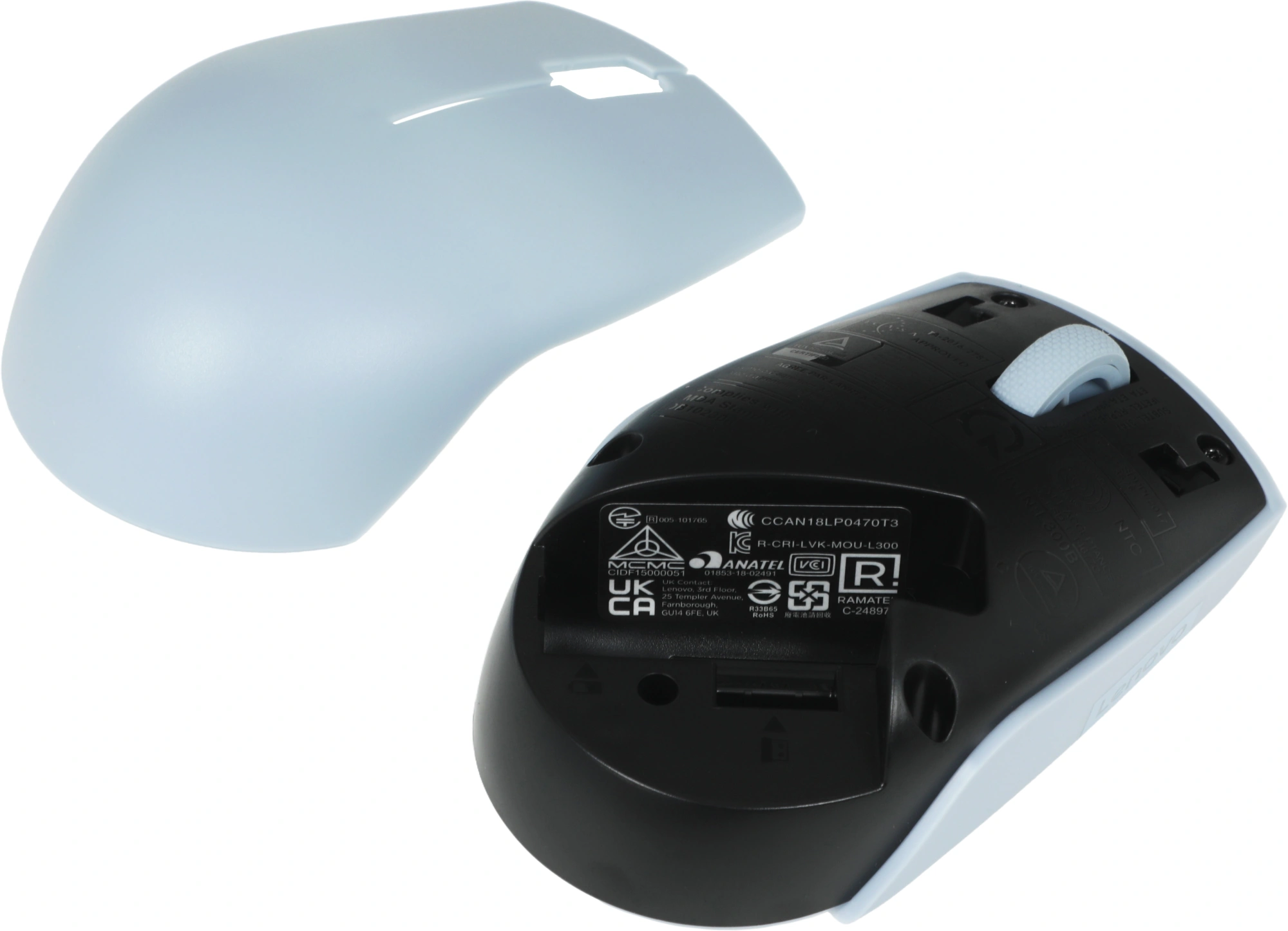 Мышь Lenovo 300 Wireless Compact светло-голубой оптическая 1000dpi беспров. USB 2but (GY51L15679) — миниатюра 6