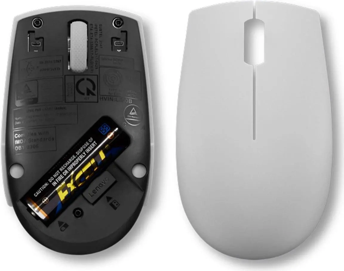 Мышь Lenovo 300 Wireless Compact серый оптическая 1000dpi беспров. USB 2but (GY51L15678) — миниатюра 6