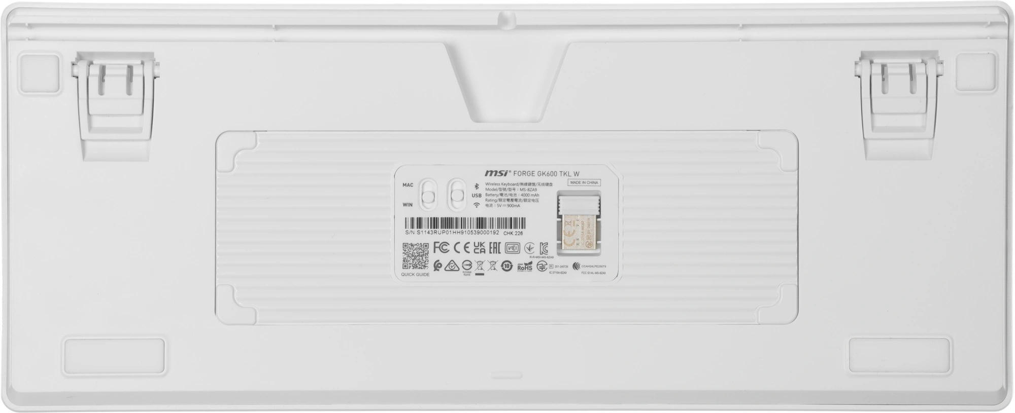 Клавиатура MSI GK600 механическая белый/синий USB беспроводная BT/Radio Multimedia for gamer LED (S11-43RUP01-HH9) кабель 1.8м — миниатюра 6