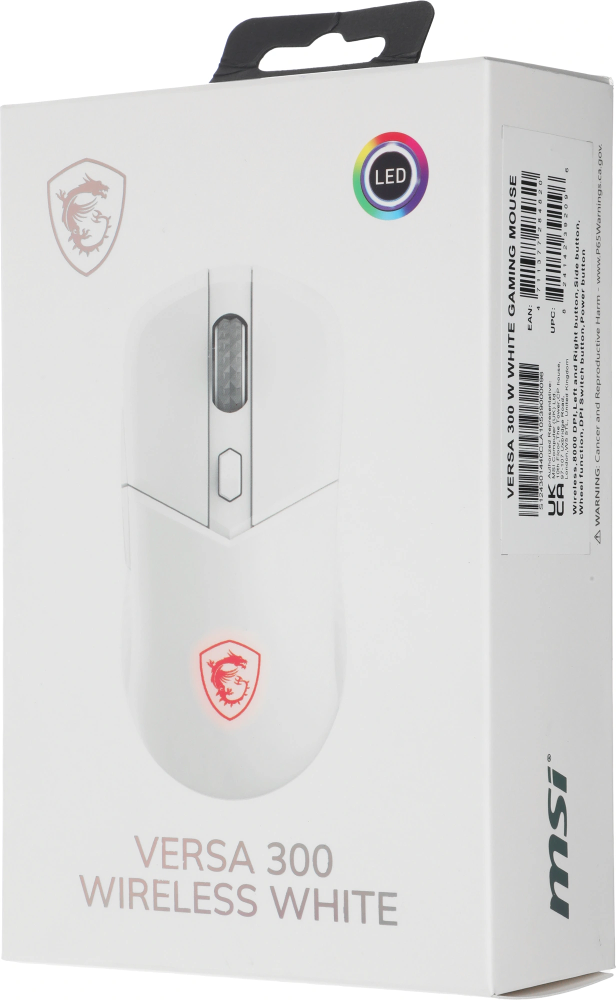 Мышь MSI VERSA 300 W MS-8ZBD белый оптическая 8000dpi беспров. BT/Radio USB 5but (S12-4301440-CLA) — миниатюра 5