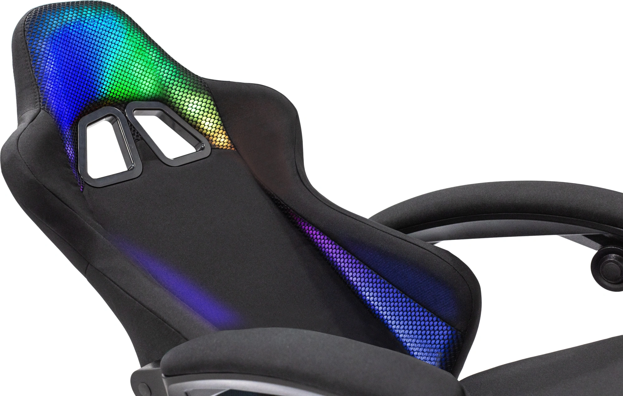 Кресло игровое Knight Wolf RGB черный с подголов. крестов. пластик пластик черный — миниатюра 8