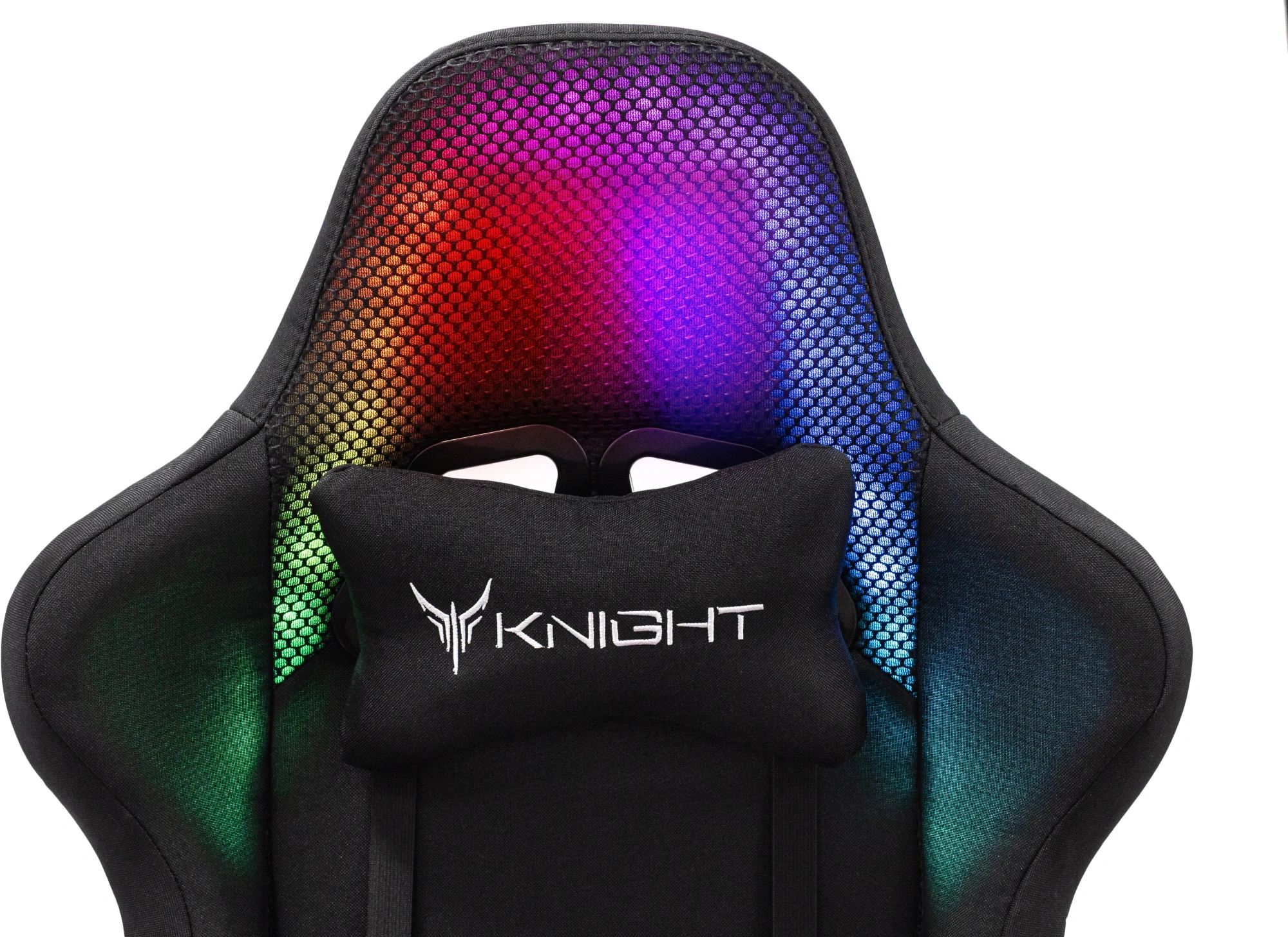 Кресло игровое Knight Wolf RGB черный с подголов. крестов. пластик пластик черный — миниатюра 10