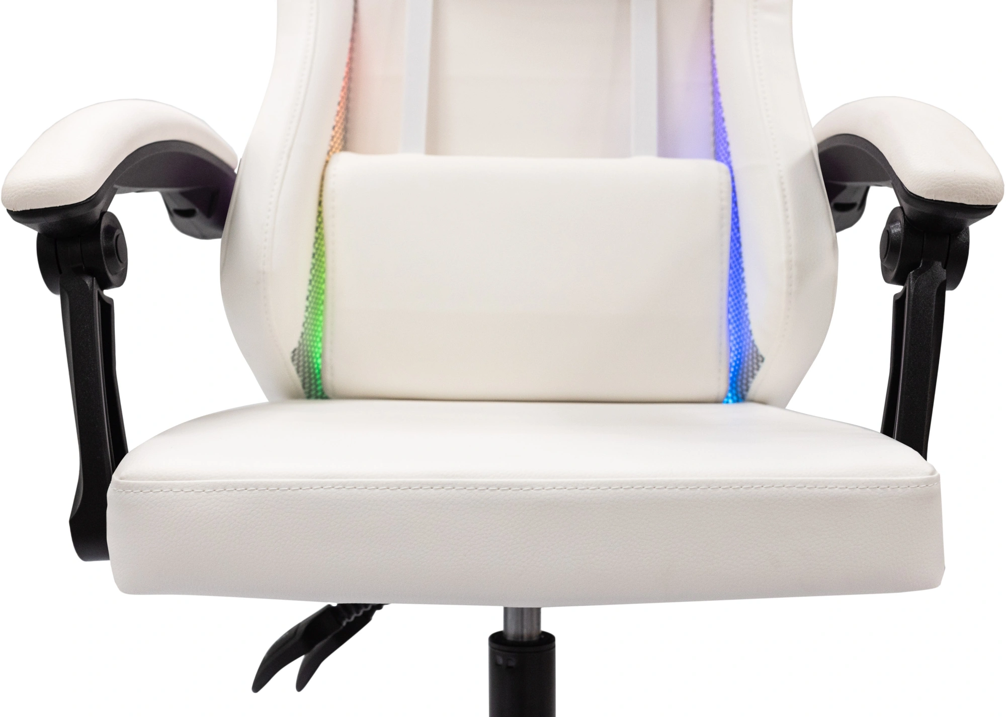 Кресло игровое Knight Wolf RGB белый экокожа/ткань с подголов. крестов. пластик — миниатюра 10