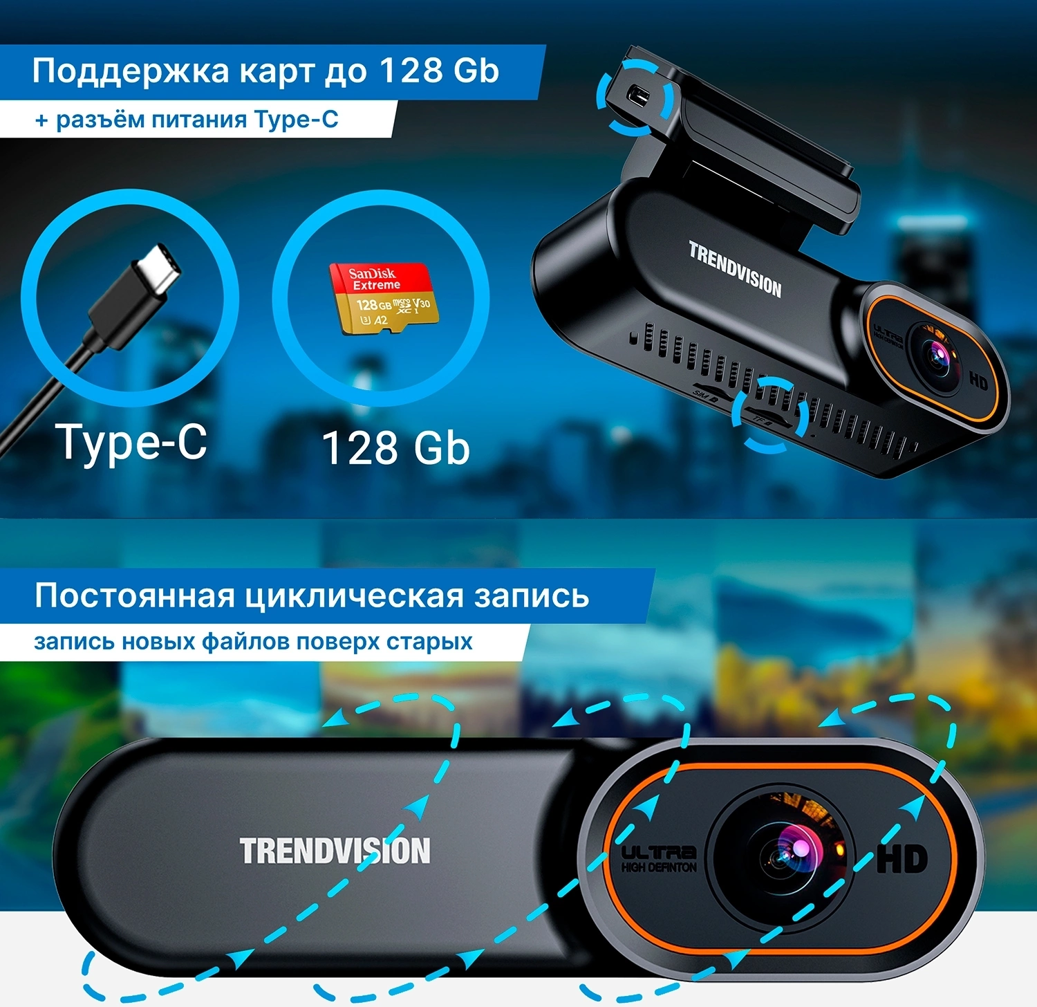 Видеорегистратор TrendVision Online SKY 4G черный 2Mpix 1080x1920 1080p 150гр. GPS внутренняя память:512Mb Ingenic T23 — миниатюра 6