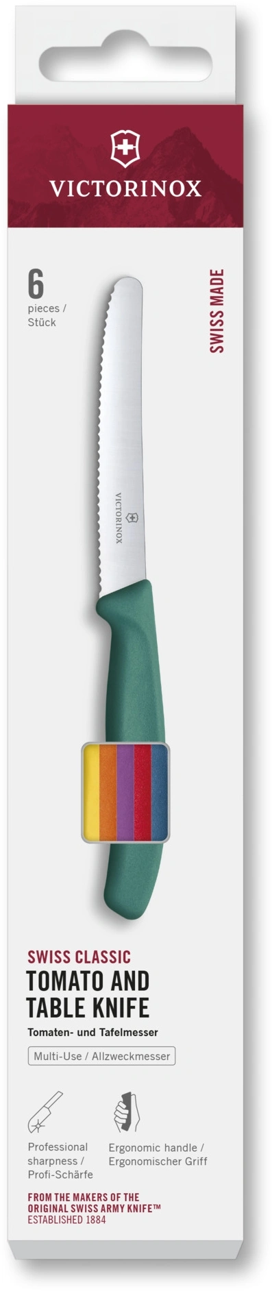 Набор ножей кухон. Victorinox Swiss Classic 6.7836.6C1 компл.:6предм. ассорти европодвес — миниатюра 5