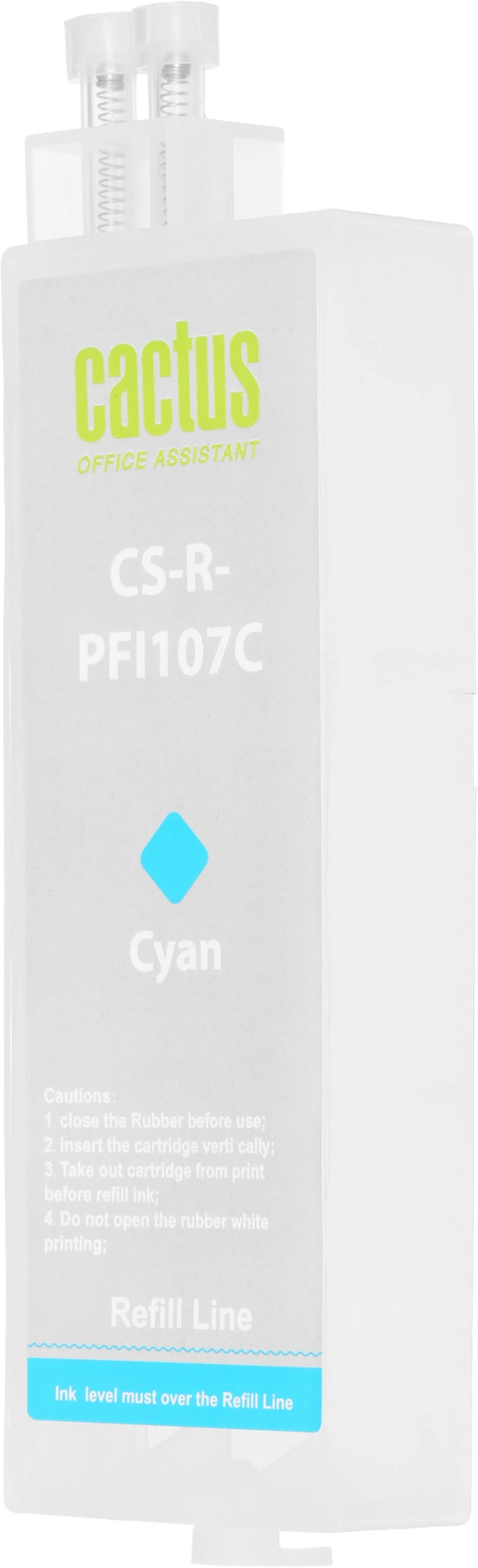 Картридж перезаправляемый струйный Cactus CS-R-PFI107C голубой (260мл) для Canon imageProGRAF iPF670/680/685/770/780/785 без чипа — миниатюра 3