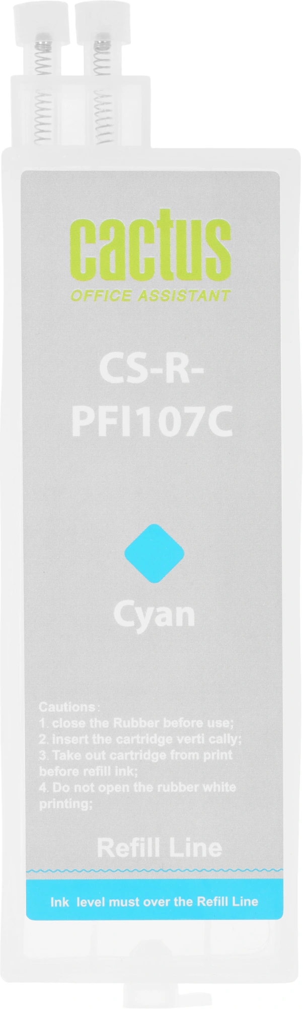 Картридж перезаправляемый струйный Cactus CS-R-PFI107C голубой (260мл) для Canon imageProGRAF iPF670/680/685/770/780/785 без чипа — миниатюра 7