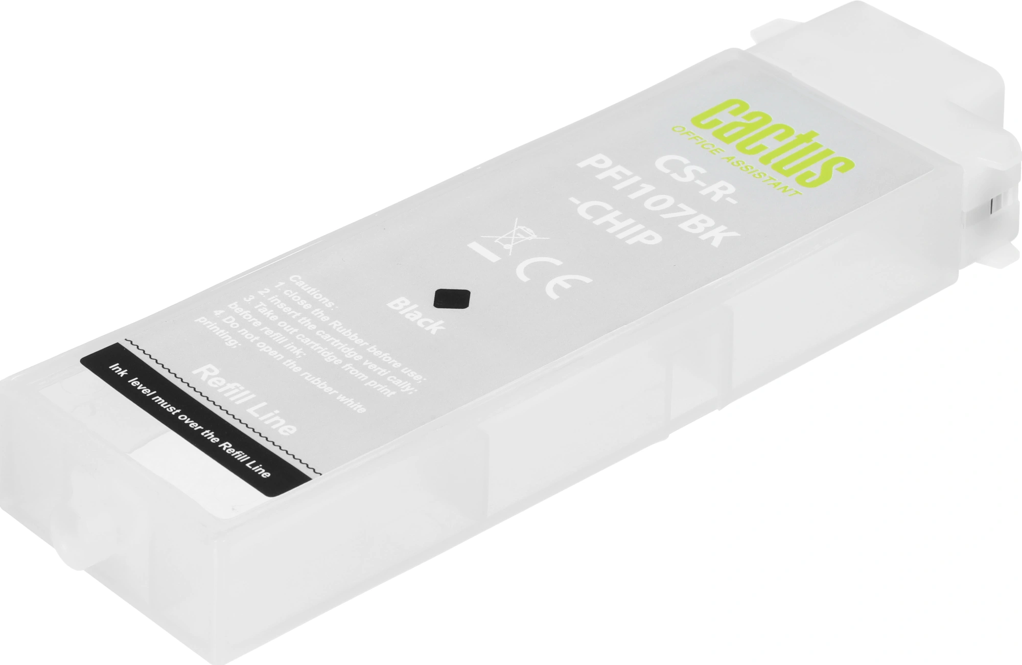 Картридж перезаправляемый струйный Cactus CS-R-PFI107BK-CHIP черный (260мл) для Canon imageProGRAF iPF670/680/685/770/780/785 с чипом — миниатюра 5