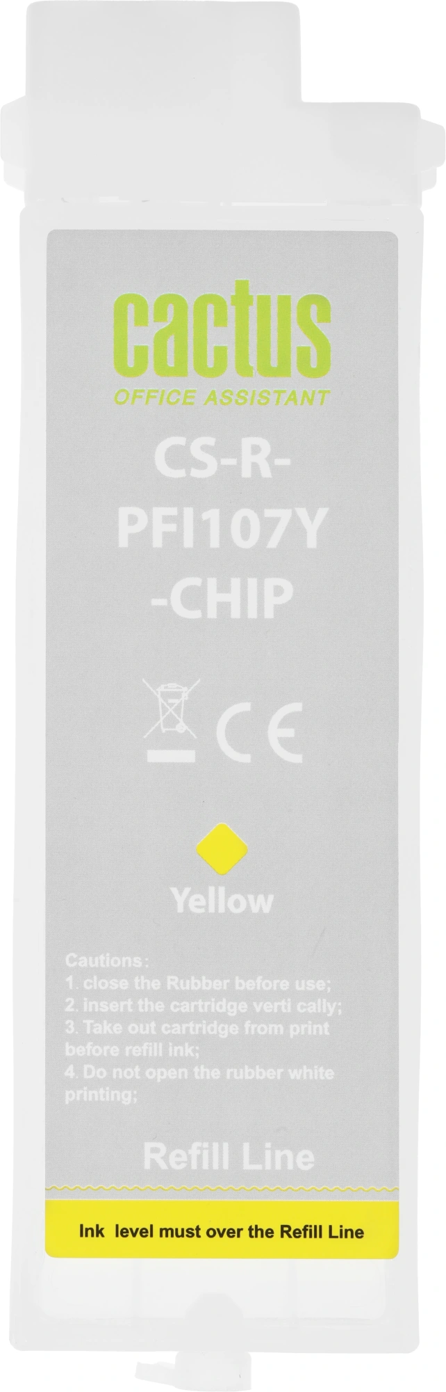 Картридж перезаправляемый струйный Cactus CS-R-PFI107Y-CHIP желтый (260мл) для Canon imageProGRAF iPF670/680/685/770/780/785 с чипом — миниатюра 10