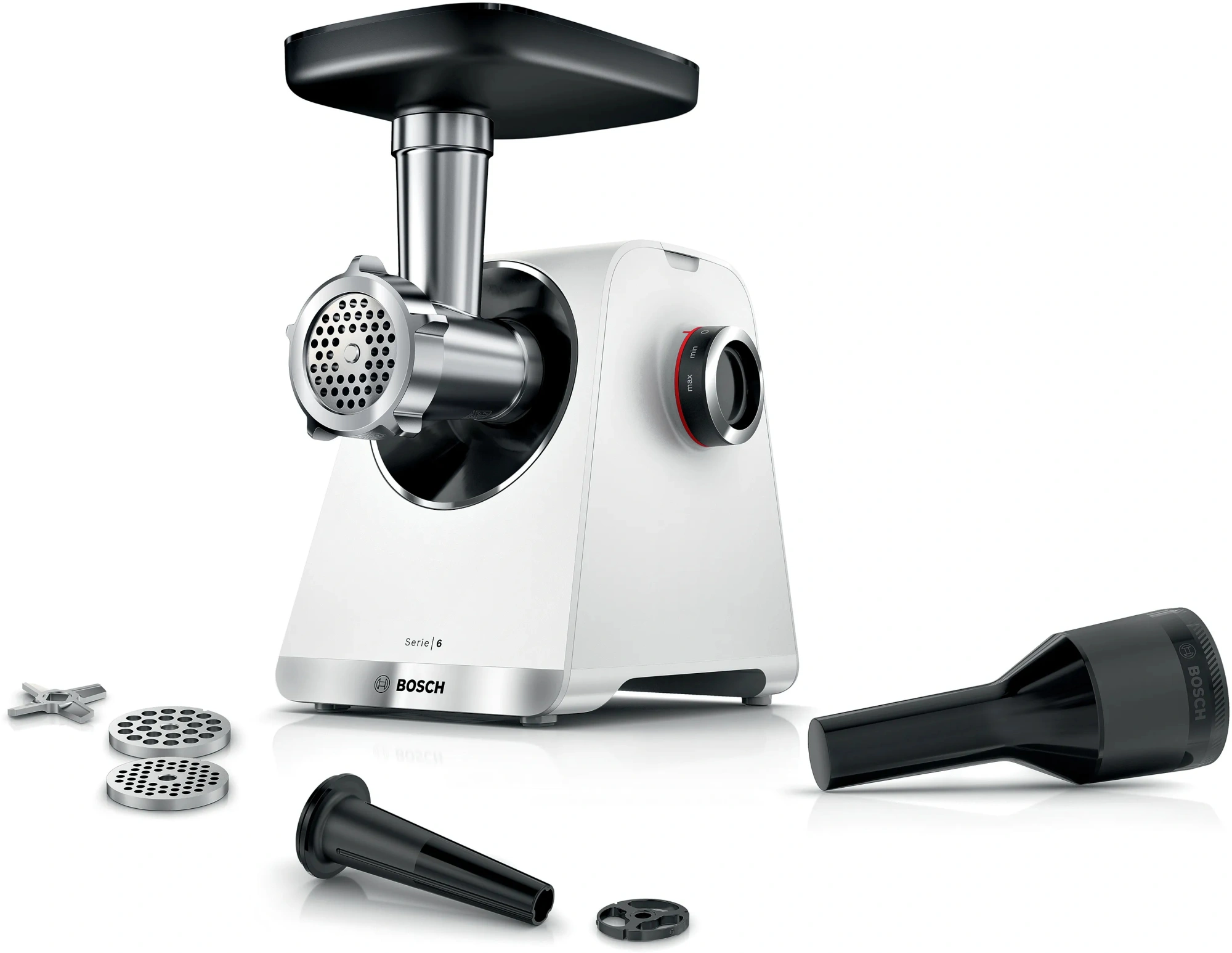 Мясорубка Bosch MFWS609W 2100Вт белый/черный — фото 1