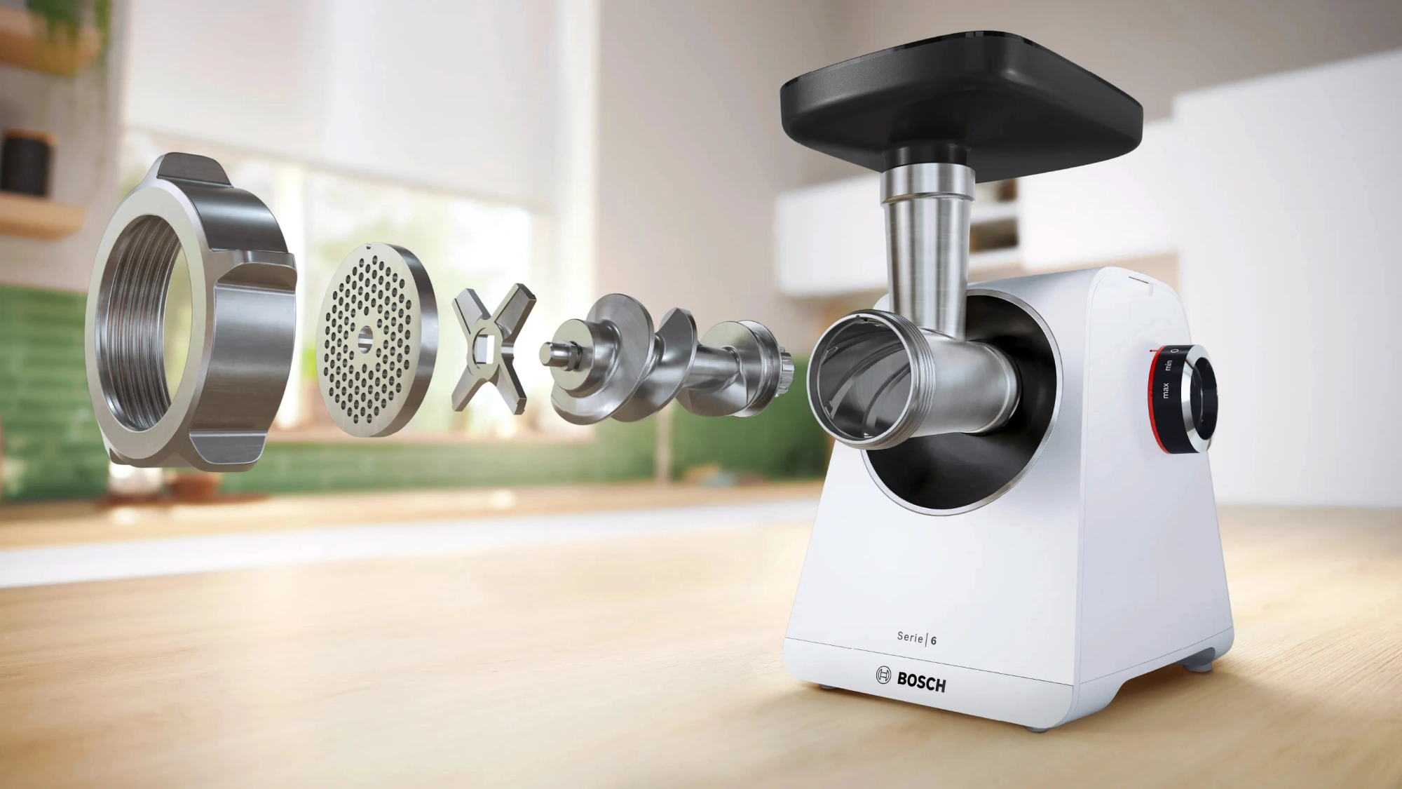 Мясорубка Bosch MFWS609W 2100Вт белый/черный — миниатюра 10