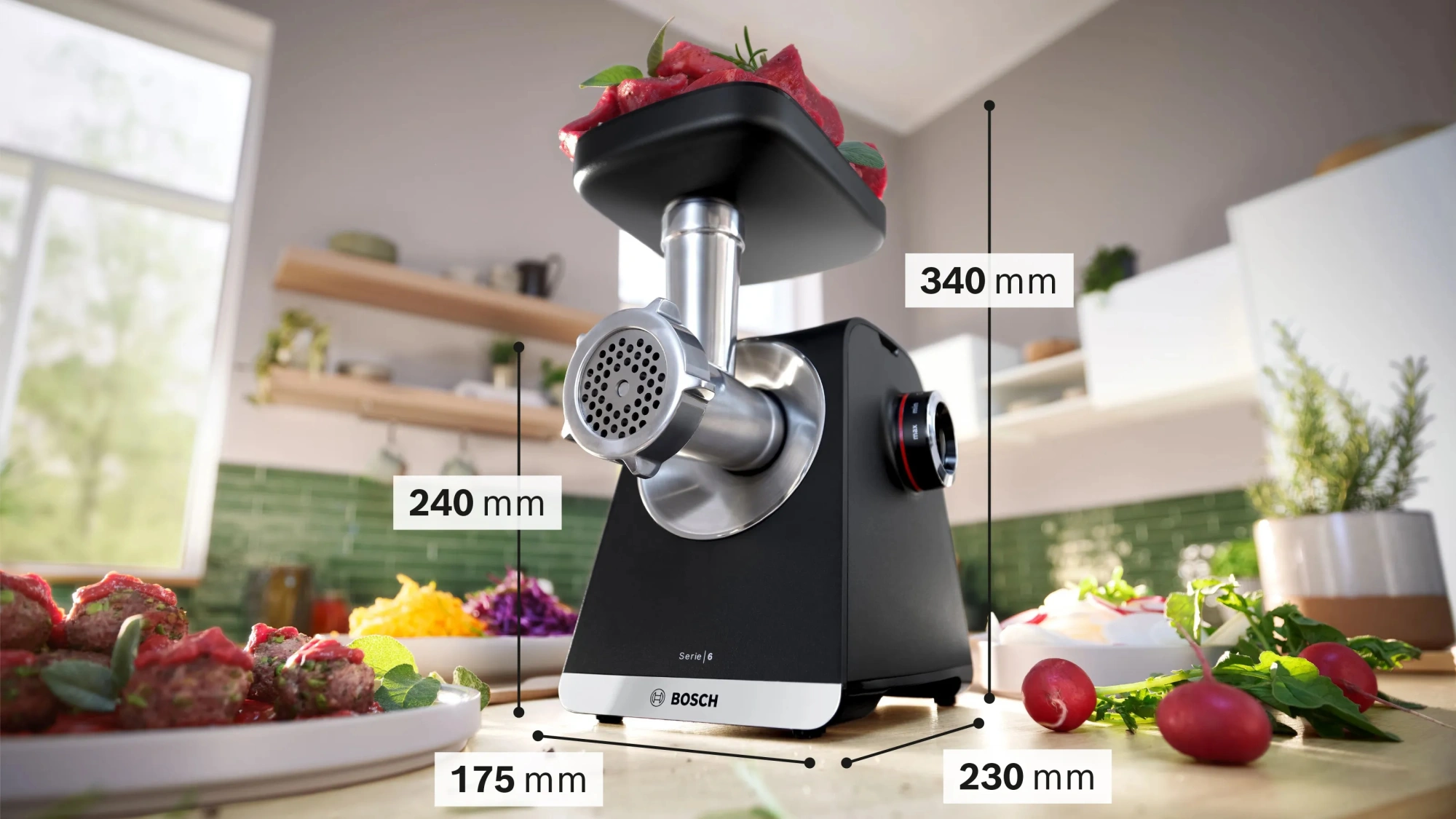 Мясорубка Bosch MFWS640B 2100Вт черный — миниатюра 11