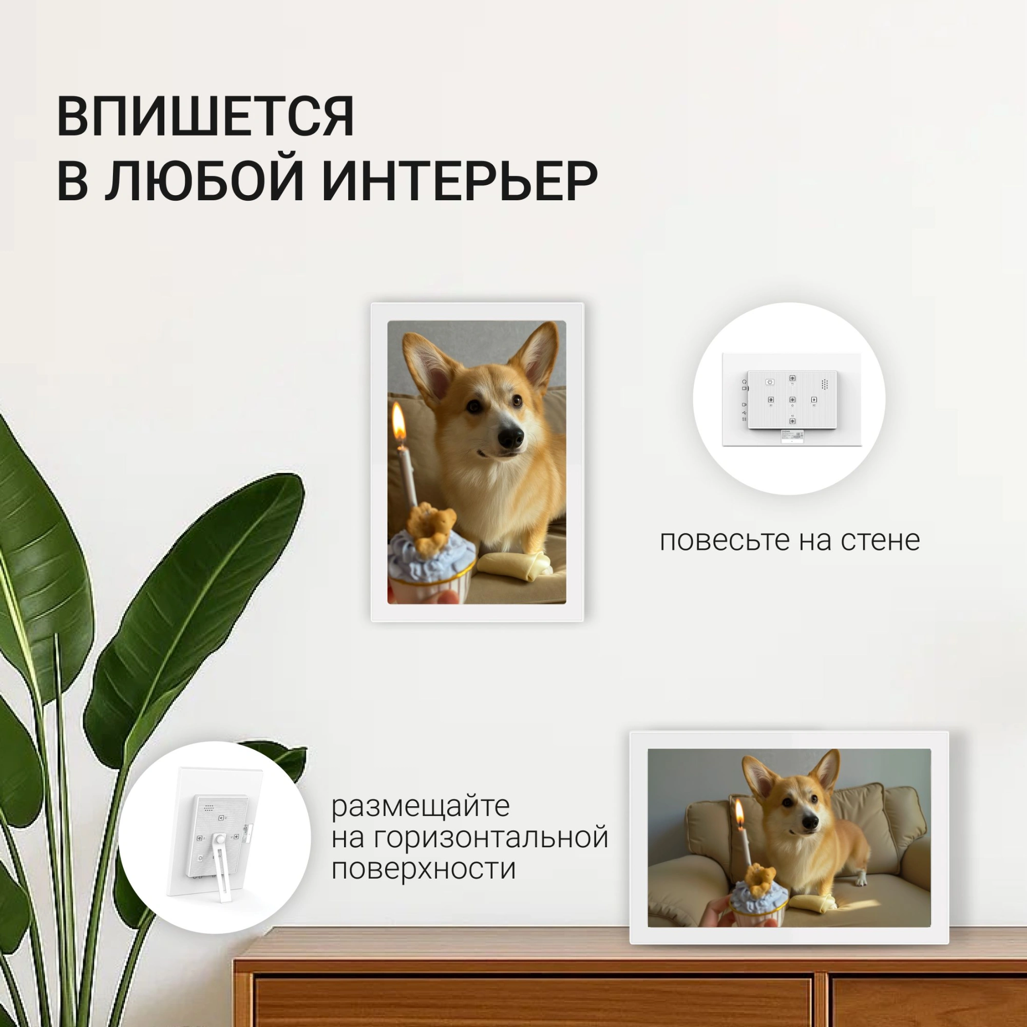 Фоторамка Digma 11" PF-1155 1280x800 белый пластик 16Gb Видео WiFi — миниатюра 6