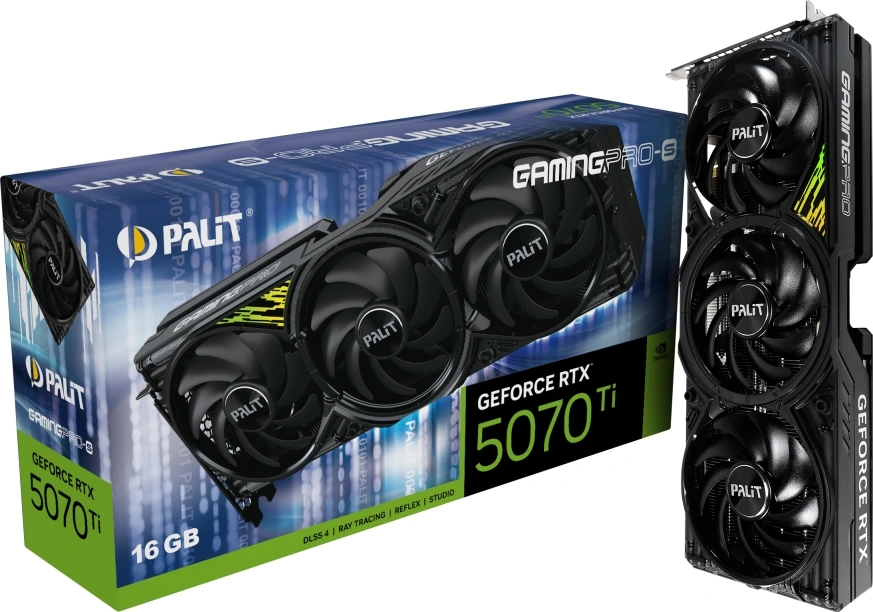 Видеокарта Palit PCI-E 5.0 PA-RTX5070Ti GAMINGPRO-S NVIDIA GeForce RTX 5070TI 16Gb 256bit GDDR7 2295/28000 HDMIx1 DPx3 HDCP Ret — миниатюра 10