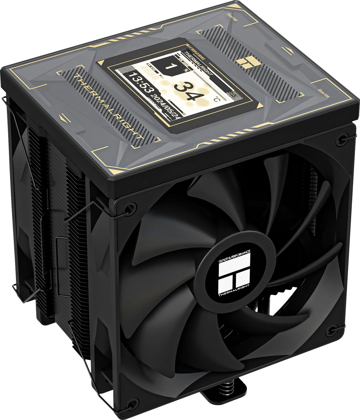 Устройство охлаждения(кулер) Thermalright Burst Assassin Vision 120 Soc-AM5/AM4/1200/1700/1851 черный 4-pin 25.6dB Al+Cu LCD Ret (BA120-VISION-BL) — фото 1