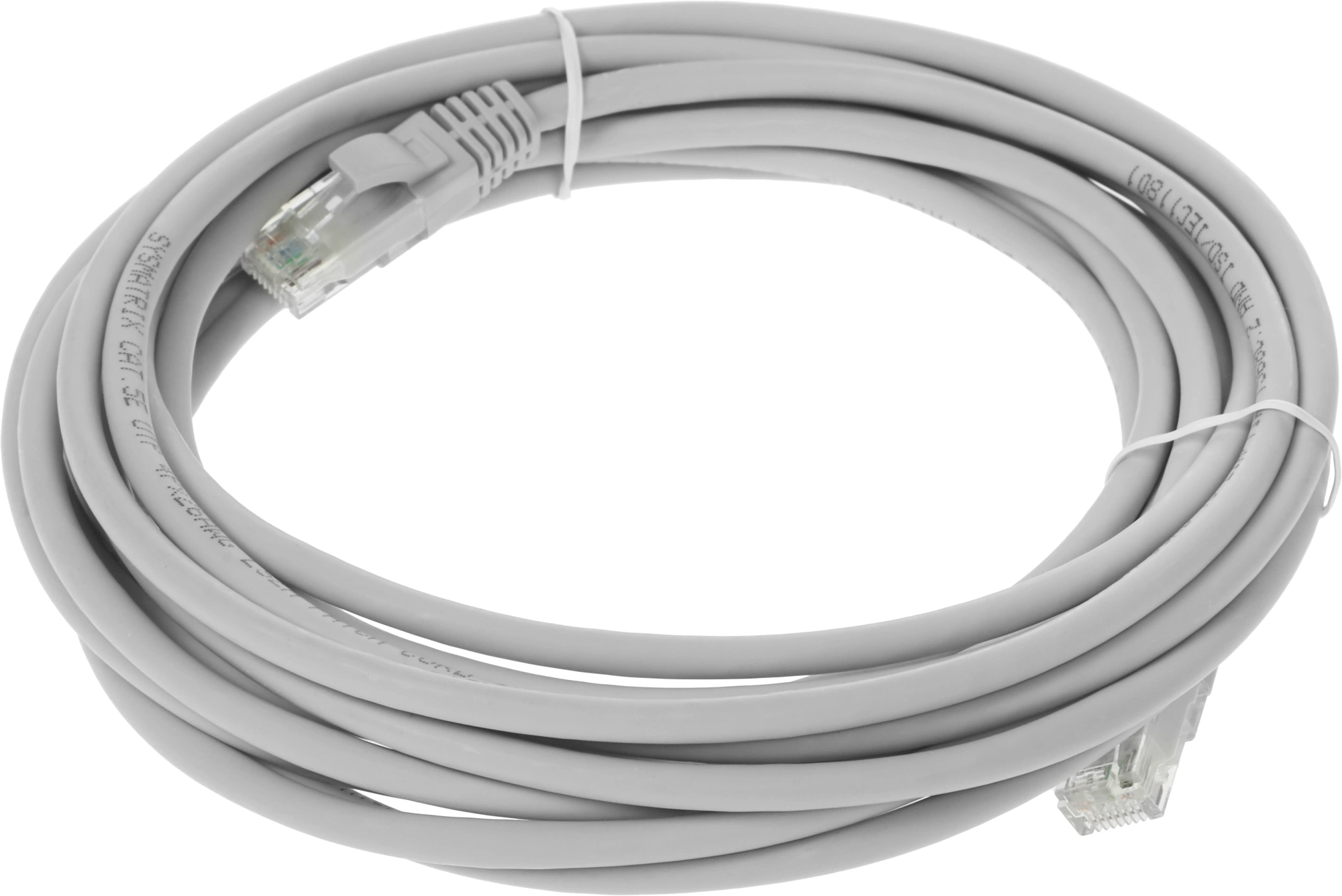Патч-корд Sysmatrix PC 4545.5EU26.5LSZHGY U/UTP RJ-45 вил.-вилка RJ-45 кат.5E 5м серый LSZH — миниатюра 4