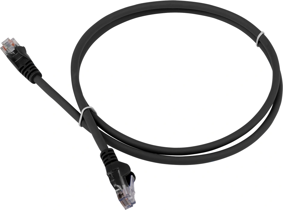 Патч-корд Lanmaster LAN-PC45/U5E-2.0-BK UTP RJ-45 вил.-вилка RJ-45 кат.5E 2м черный LSZH — фото 1