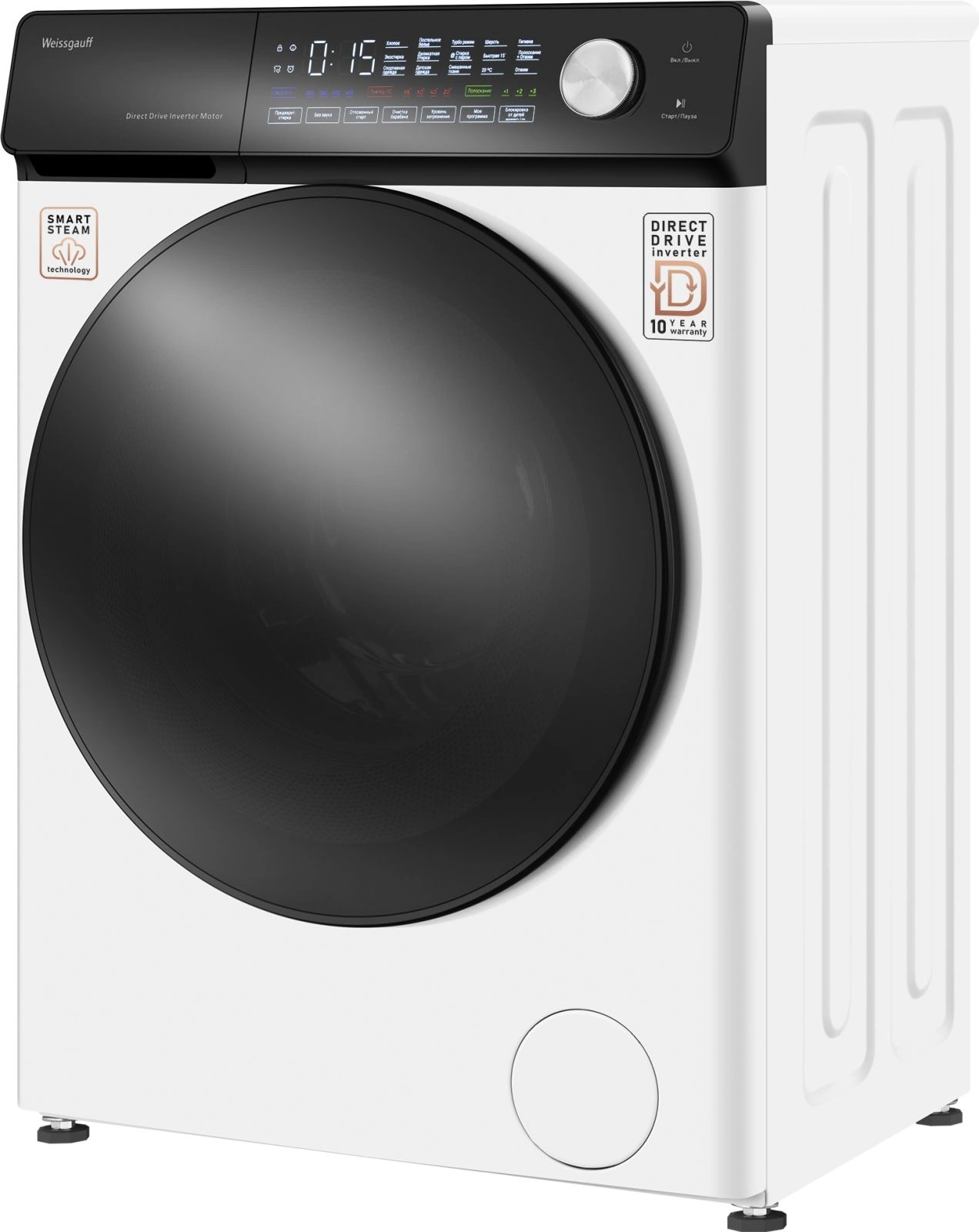Стиральная машина Weissgauff WM 45127 Steam Direct Drive класс: A+++ загр.фронтальная макс.:7кг белый инвертор — миниатюра 3