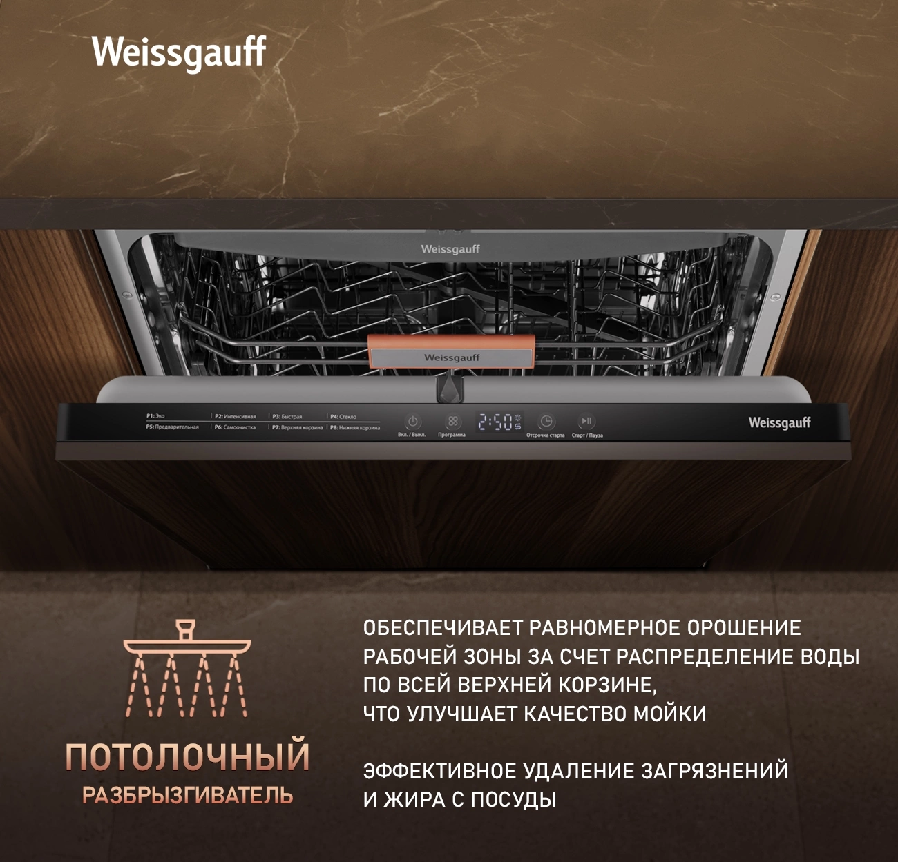 Посудомоечная машина встраив. Weissgauff BDW 6038 Infolight полноразмерная — миниатюра 22