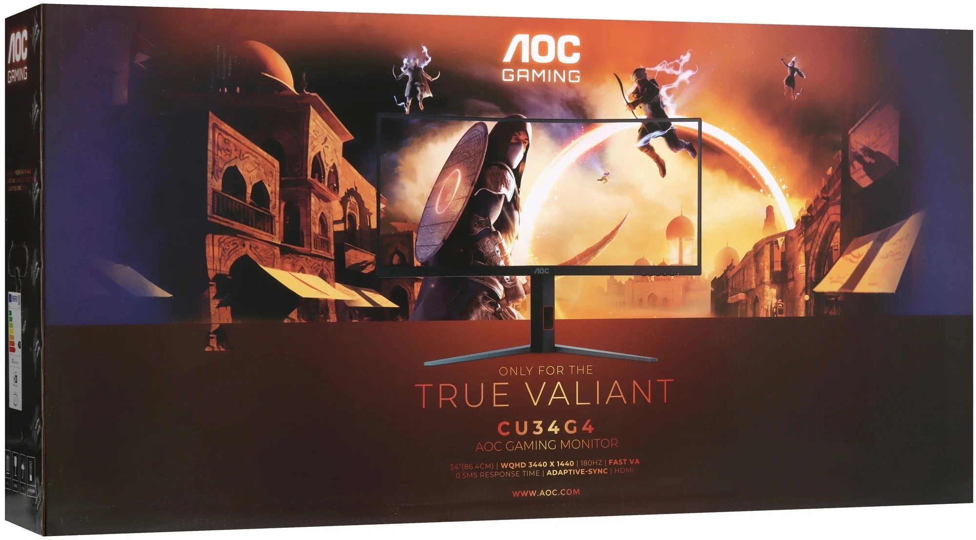 Монитор AOC 34" Gaming CU34G4 черный VA LED 21:9 HDMI матовая HAS Piv 300cd 178гр/178гр 3440x1440 180Hz FreeSync Premium DP UW 8.08кг — миниатюра 14