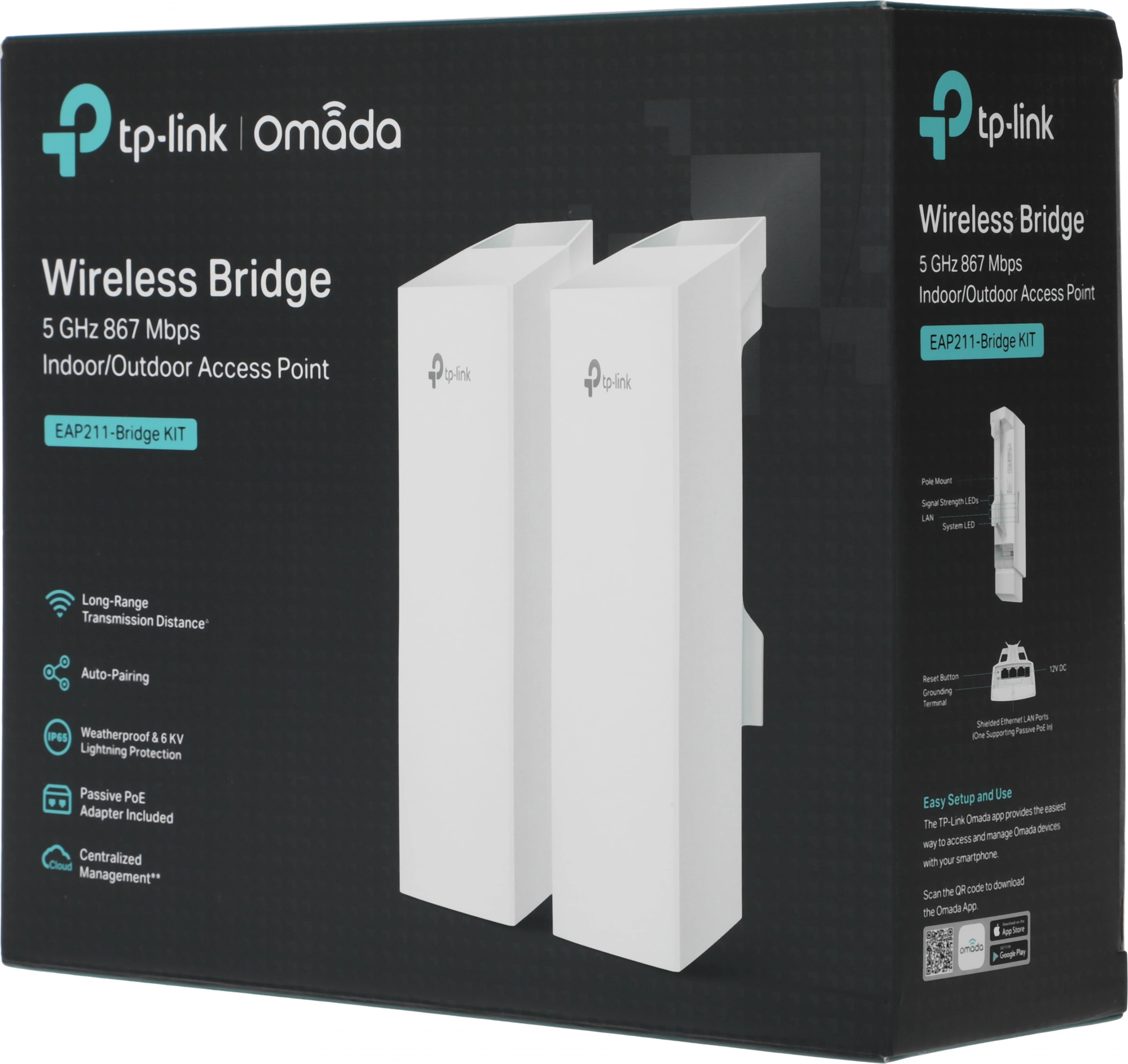 Точка доступа TP-Link EAP211-Bridge KIT AC900 10/100/1000BASE-TX/Wi-Fi белый (упак.:2шт) — миниатюра 7