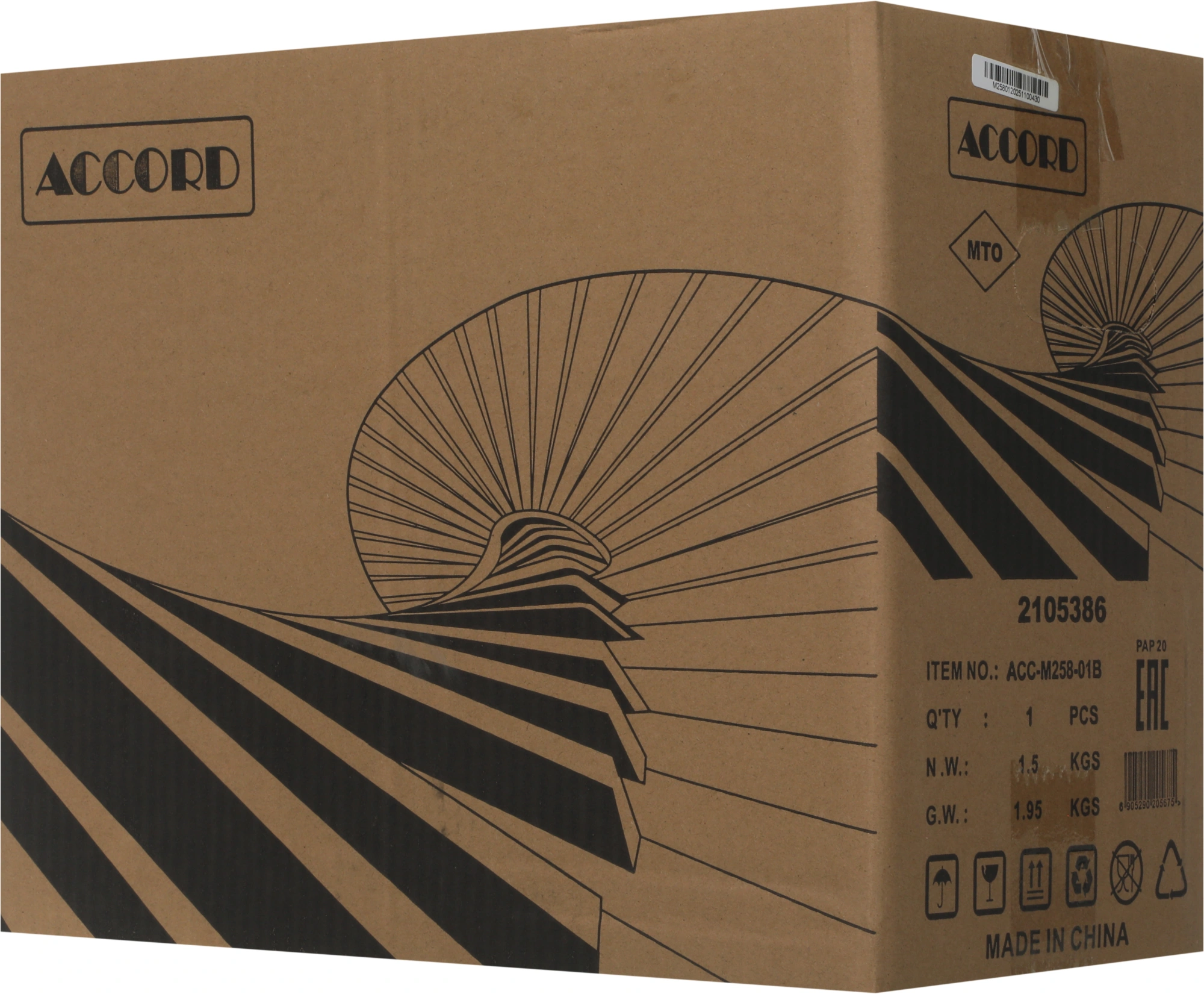 Корпус Accord ACC-M258-01B черный без БП mATX 1x80mm 2xUSB2.0 audio — фото 1