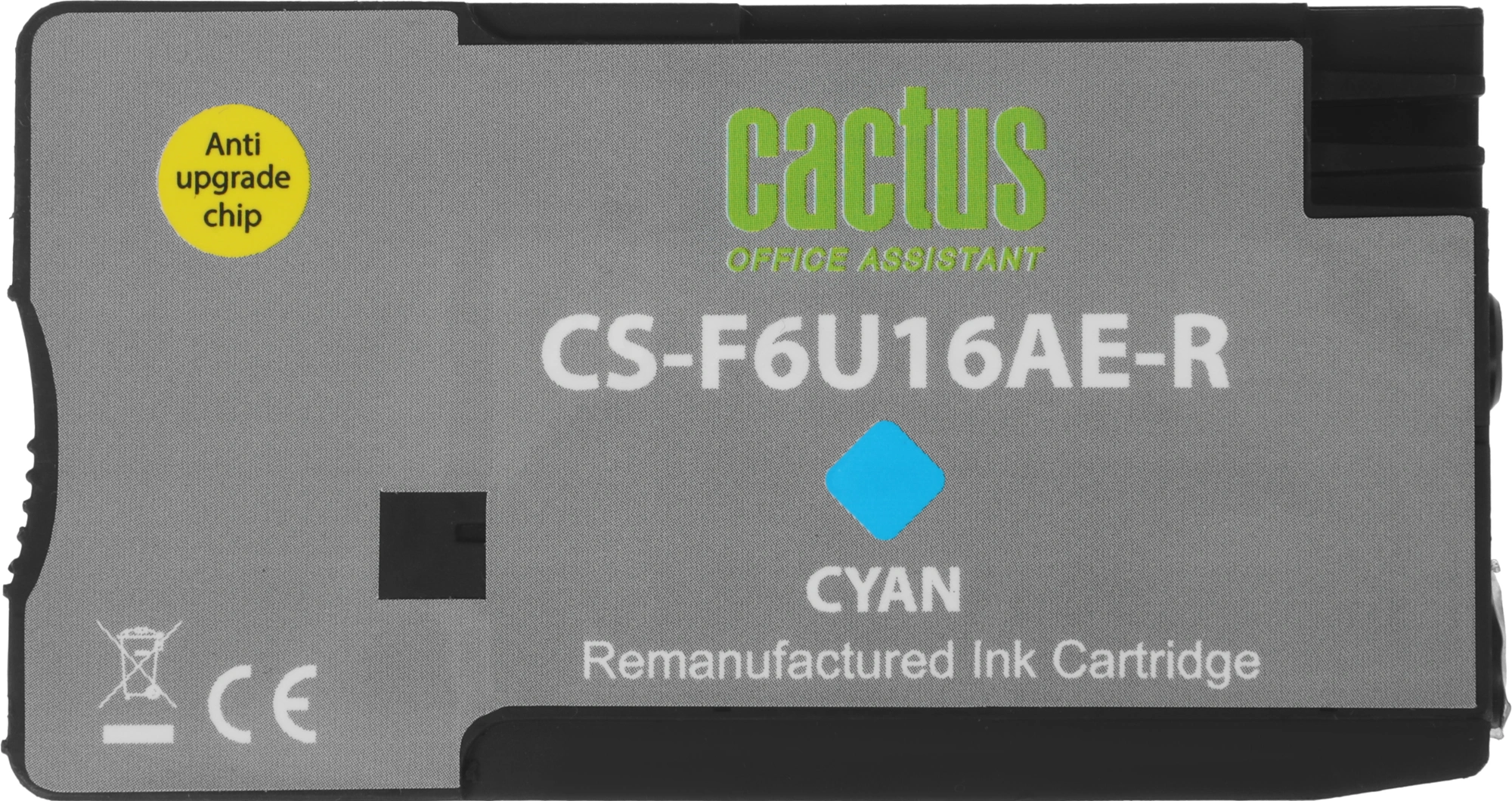 Картридж струйный Cactus CS-F6U16AE-R 953XL голубой (24мл) для HP OJ Pro 7740/8210/8218/8710/8715 с чипом — миниатюра 2