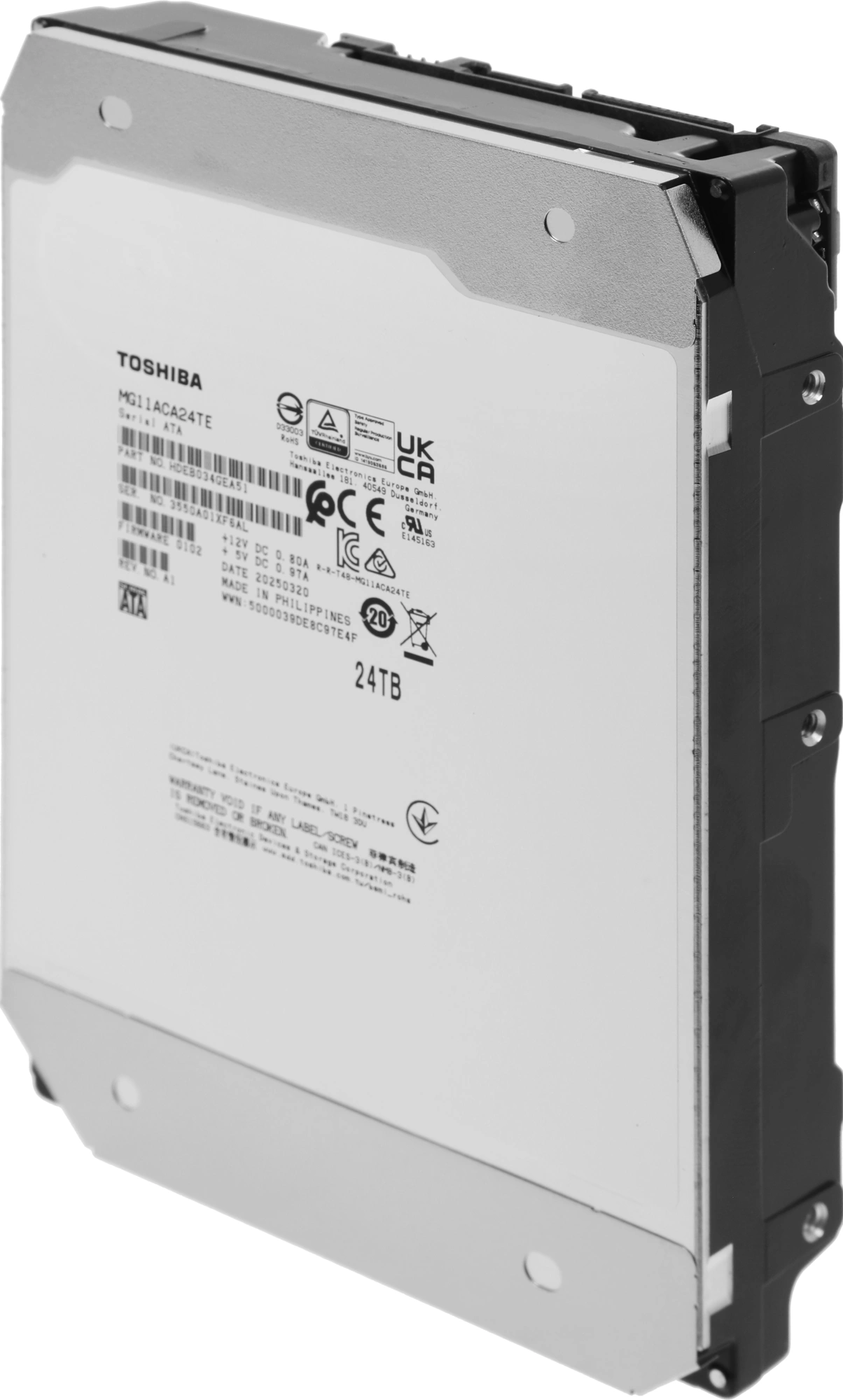 Жесткий диск Toshiba SATA-III 24TB MG11ACA24TE Server Enterprise Capacity 512E (7200rpm) 512Mb 3.5" — миниатюра 4