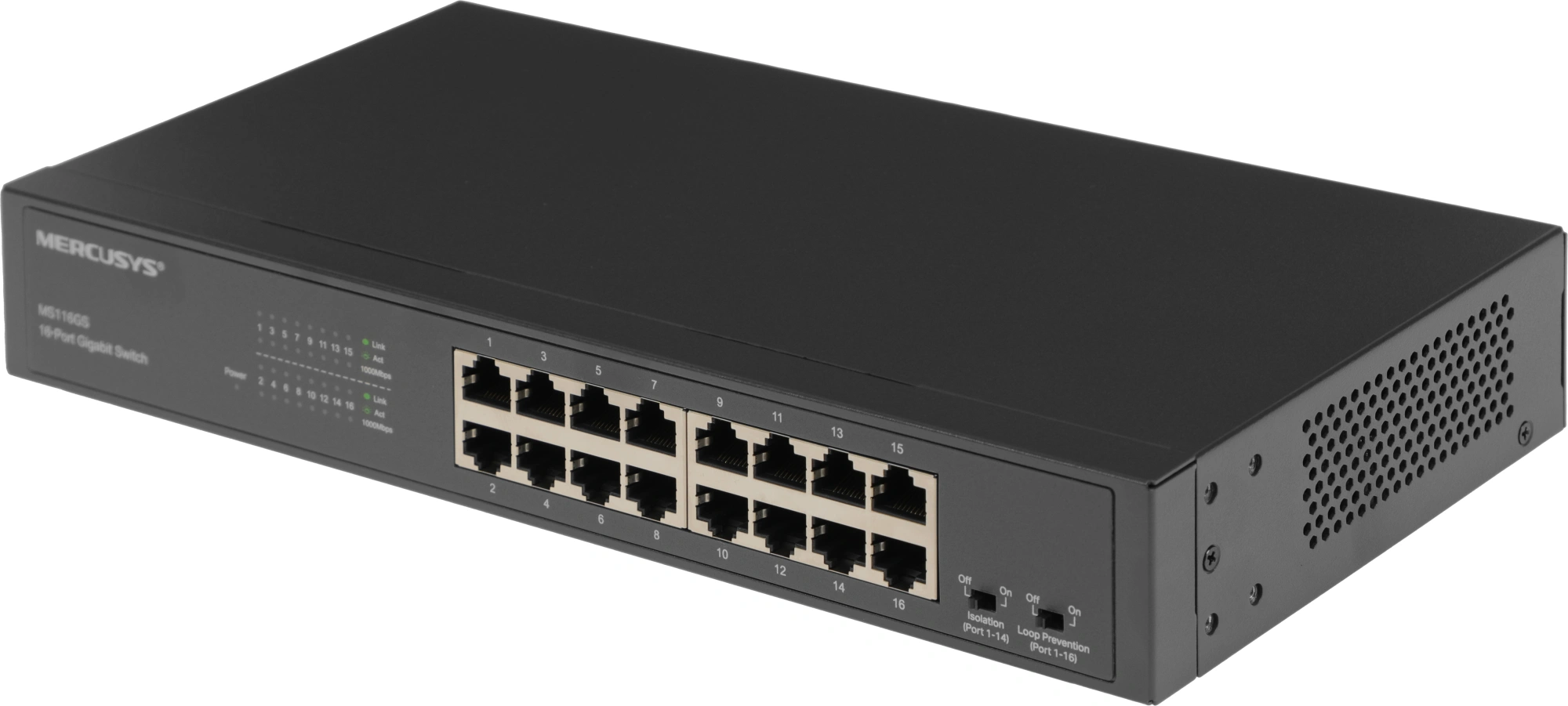 Коммутатор Mercusys MS116GS (L2) 16x1Гбит/с неуправляемый — миниатюра 2