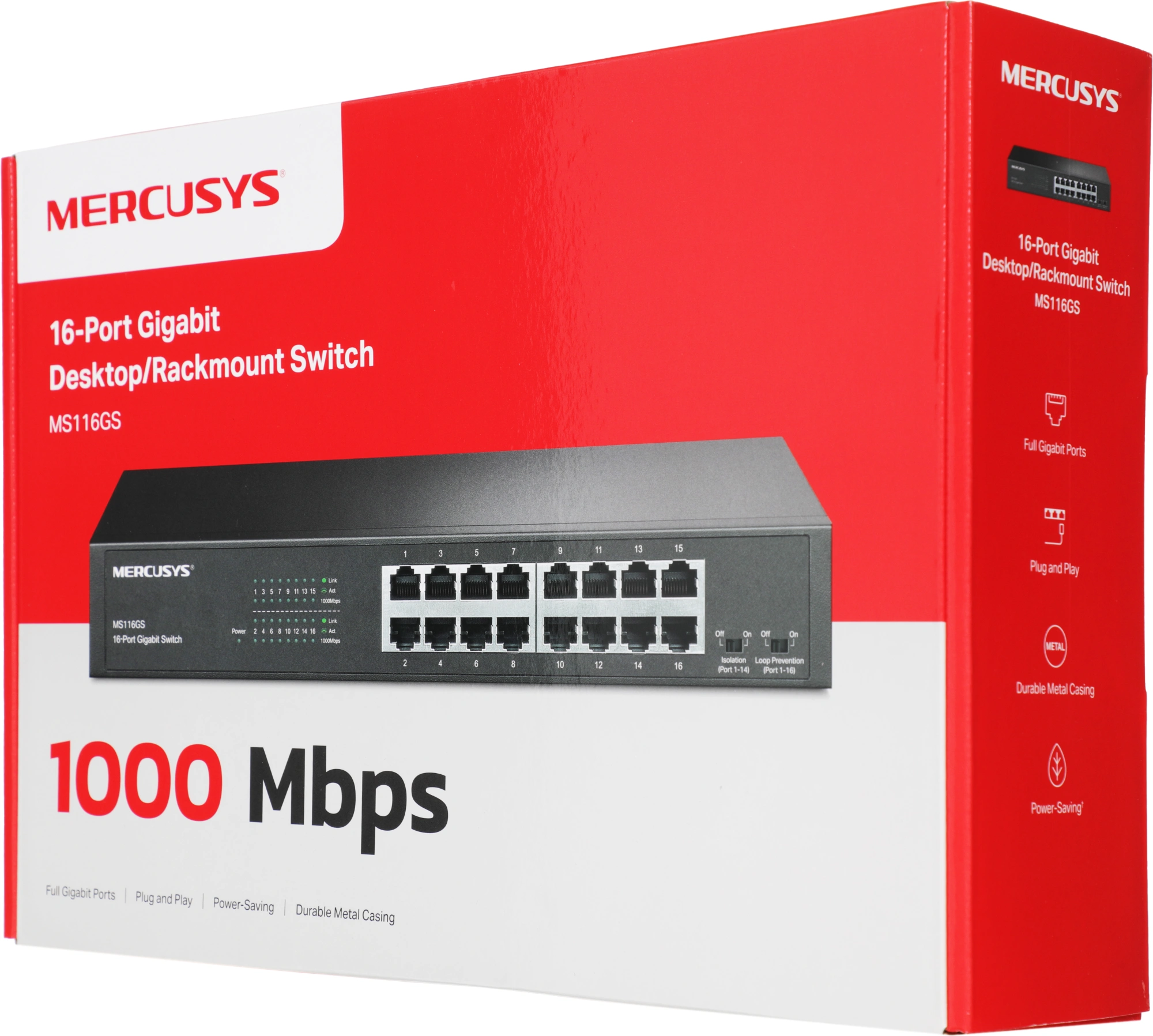 Коммутатор Mercusys MS116GS (L2) 16x1Гбит/с неуправляемый — миниатюра 11