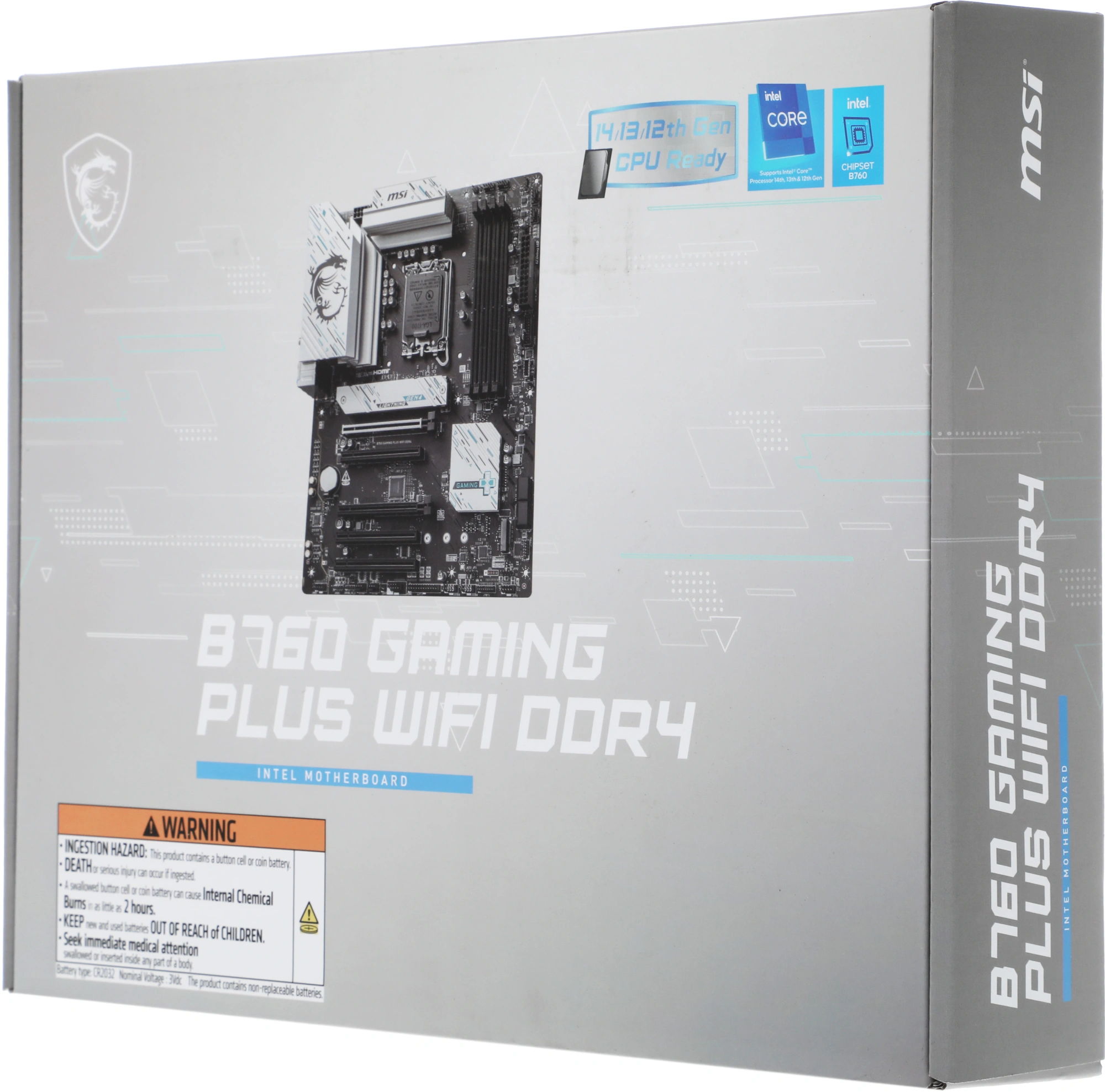 Материнская плата MSI B760 GAMING PLUS WIFI DDR4 Soc-1700 Intel B760 4xDDR4 ATX AC`97 8ch(7.1) 2.5Gg+HDMI+DP — миниатюра 11