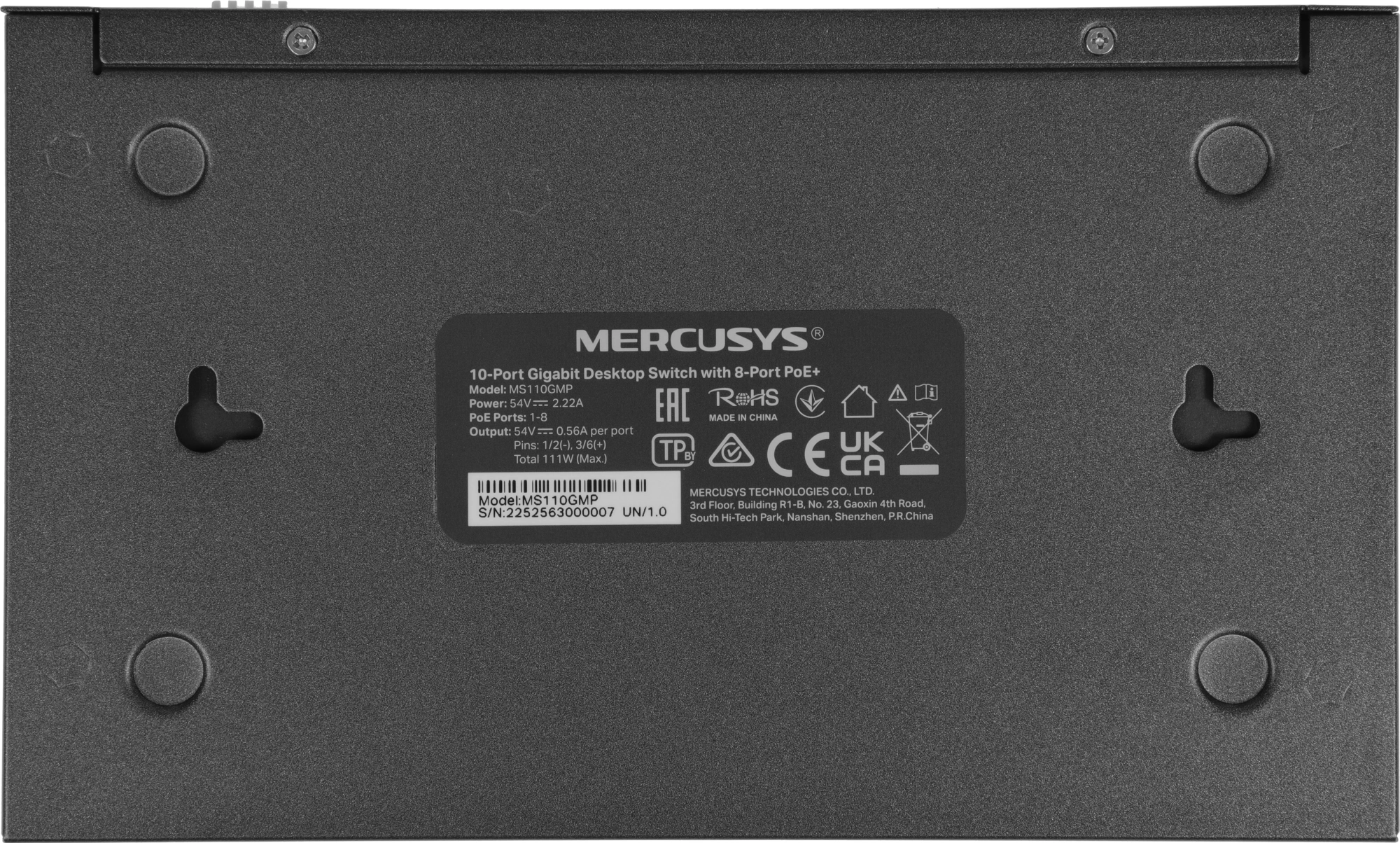 Коммутатор Mercusys MS110GMP (L2) 10x1Гбит/с 8PoE+ 111W неуправляемый — миниатюра 5